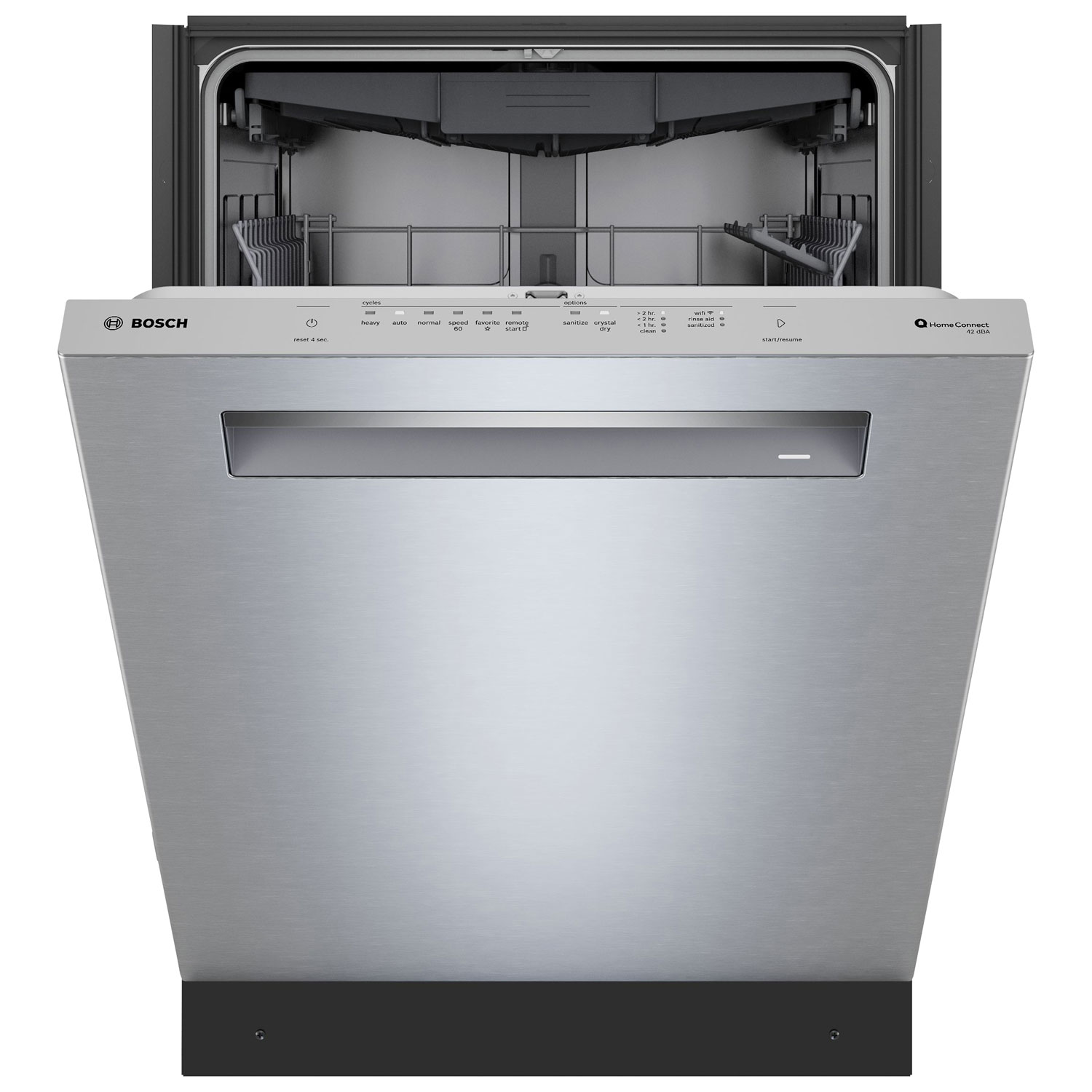 Bosch 800-Series 24" 42dB Built-In Dishwasher w/ Stainless Steel Tub & Third Rack - Stainless