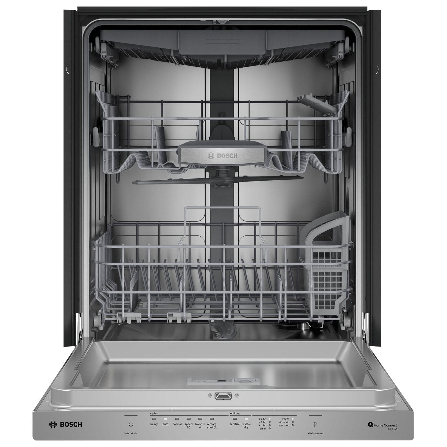 Bosch 800-Series 24" 42dB Built-In Dishwasher w/ Stainless Steel Tub & Third Rack - Stainless