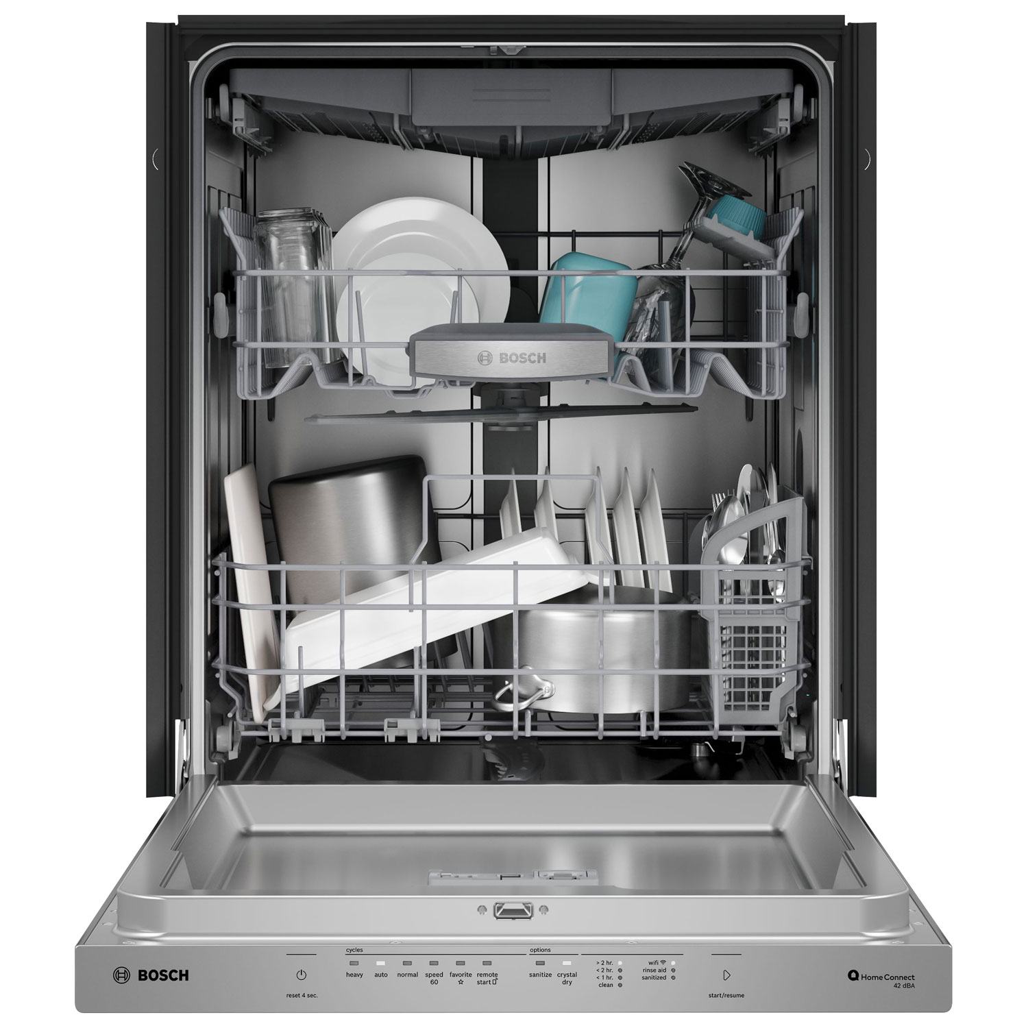 Bosch 800-Series 24" 42dB Built-In Dishwasher w/ Stainless Steel Tub & Third Rack - Stainless