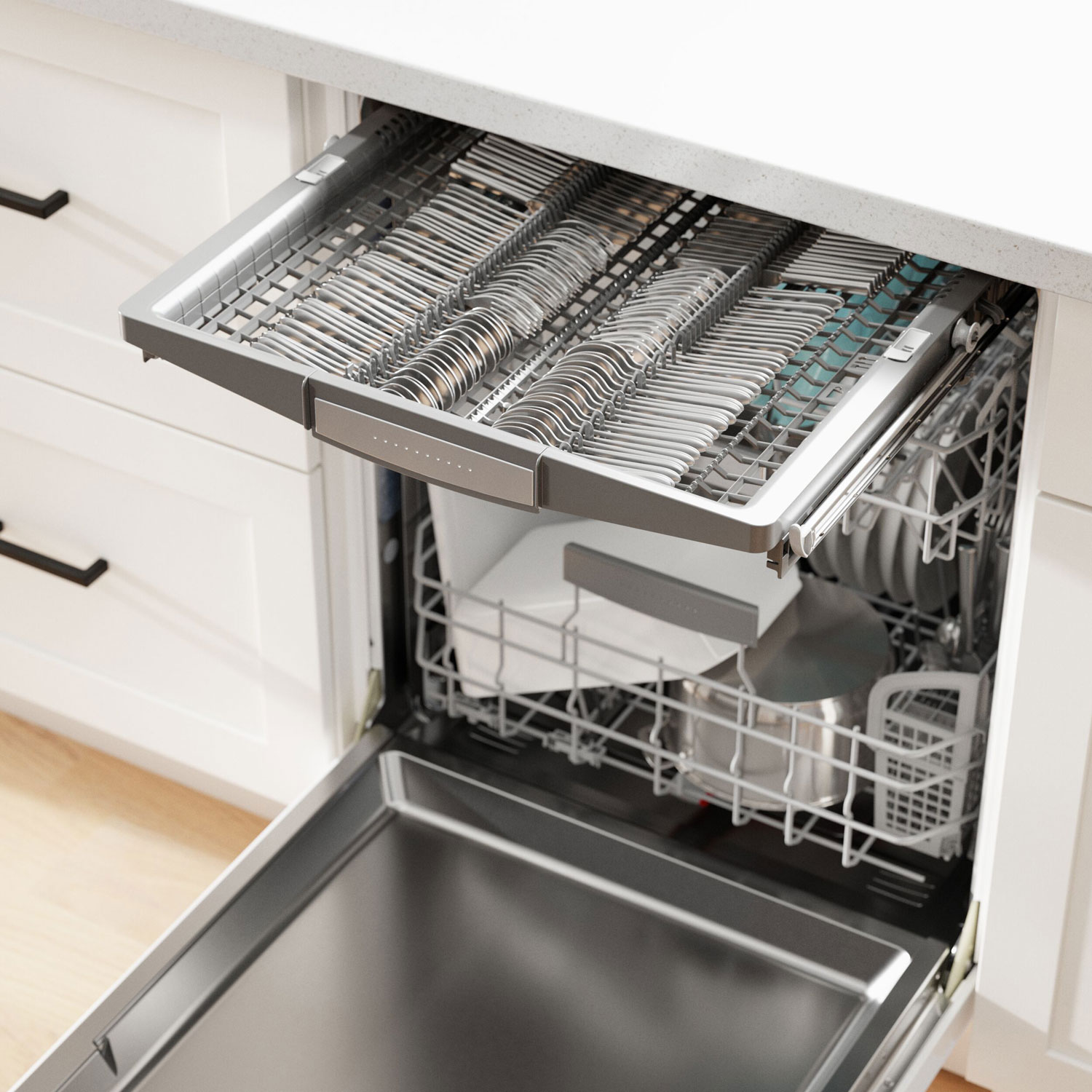Bosch 800-Series 24" 42dB Built-In Dishwasher w/ Stainless Steel Tub & Third Rack - Stainless