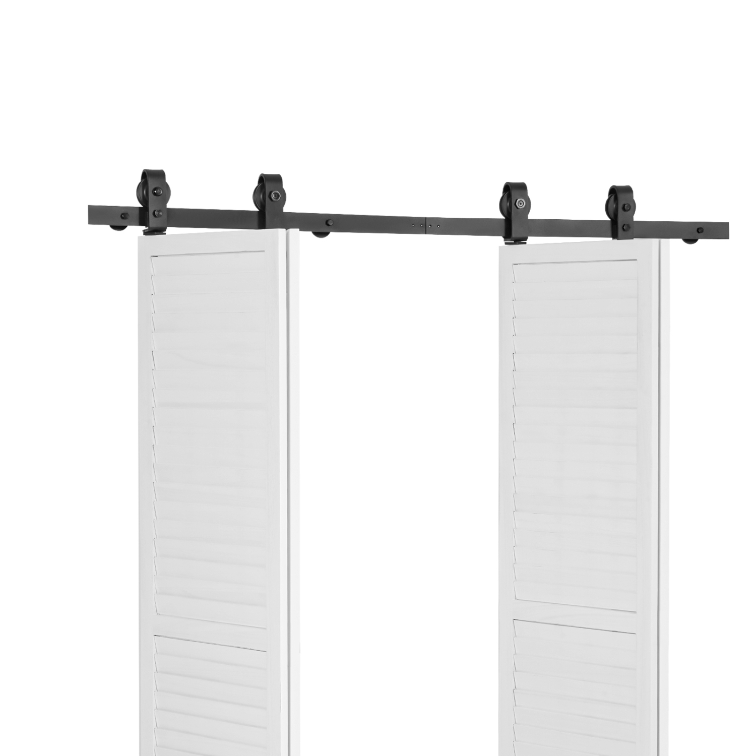 VEVOR 60" Bi-Folding Sliding Barn Door Hardware Track Kit, Top Mount Track Kit, Slide Smoothly & Quietly, Easy to Install, for Four 14" Closet Pantry