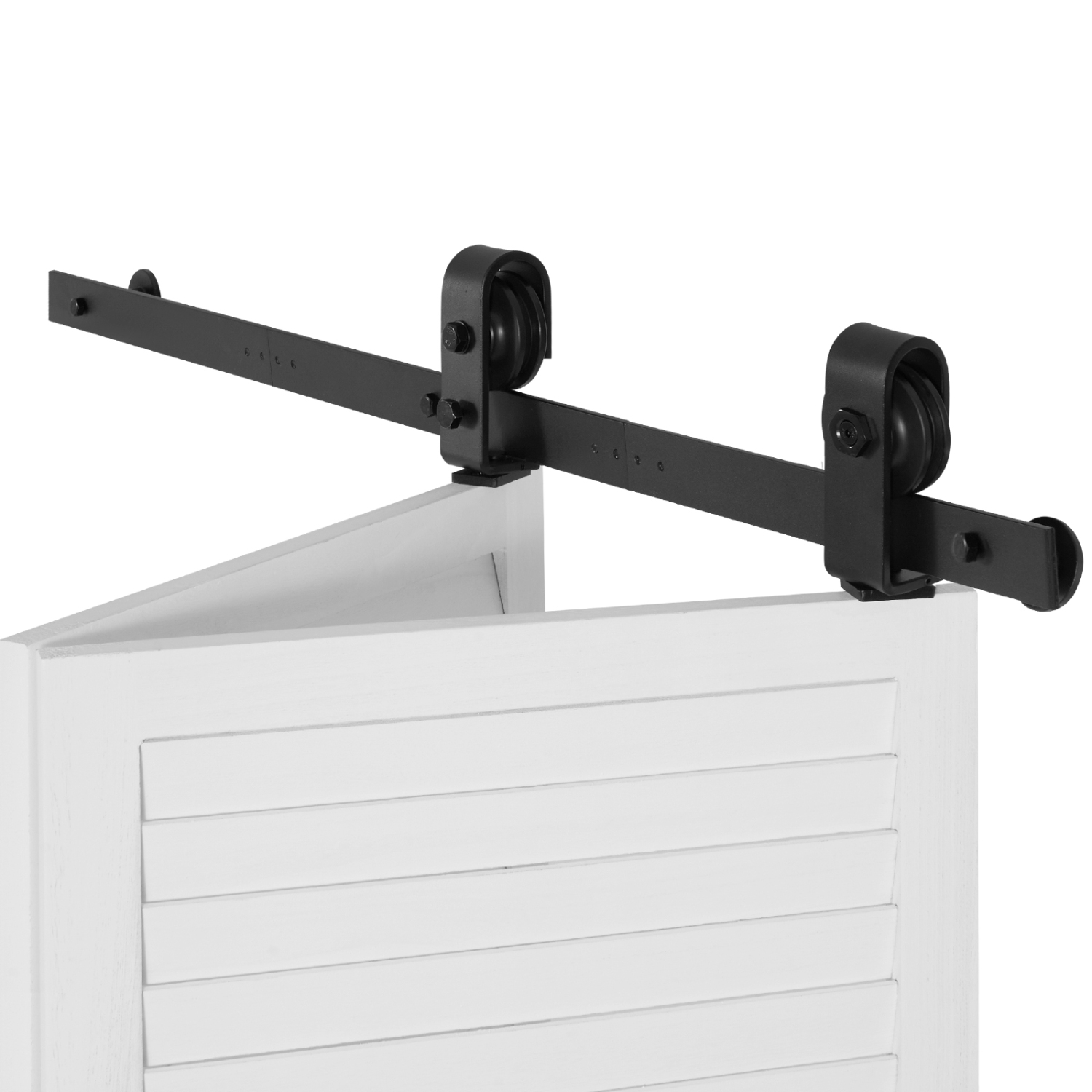 VEVOR 40" Bi-Folding Sliding Barn Door Hardware Track Kit, Top Mount Track Kit, Slide Smoothly & Quietly, Easy to Install, for Two 18" Closet Pantry