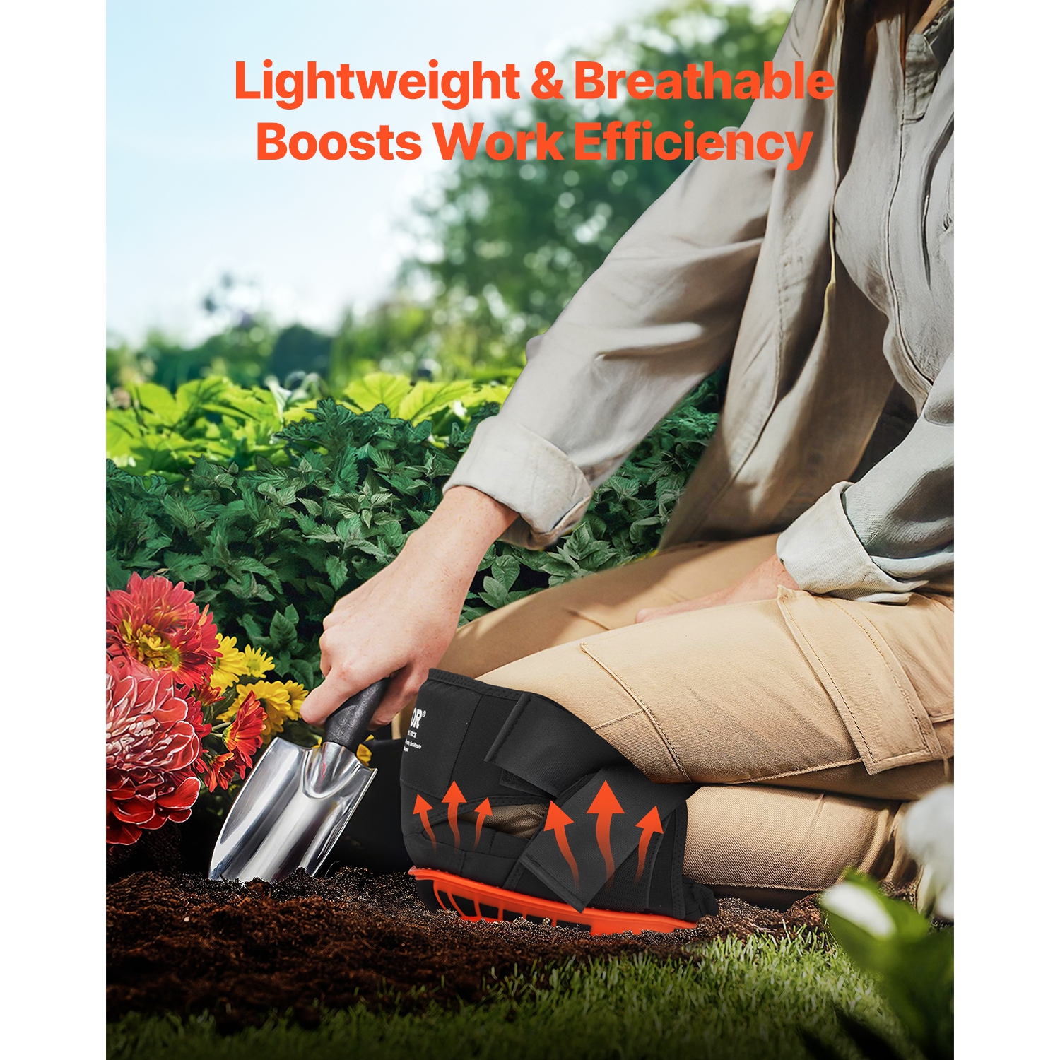 VEVOR 2 Knee Pads for Work, Extended Construction Knee Pads with Extension Straps, Anti-slip Foam Gel Knee Pads, for Gardening Flooring Roofing and