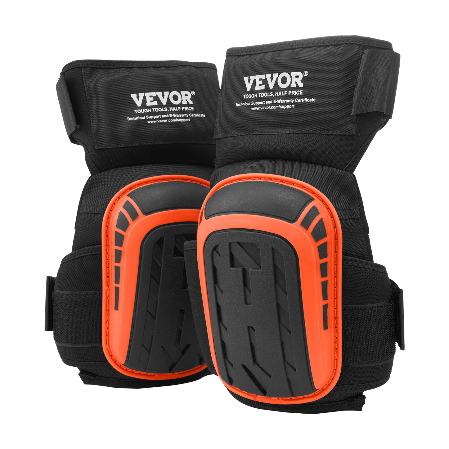 VEVOR 2 Knee Pads for Work, Extended Construction Knee Pads with Extension Straps, Anti-slip Foam Gel Knee Pads, for Gardening Flooring Roofing and