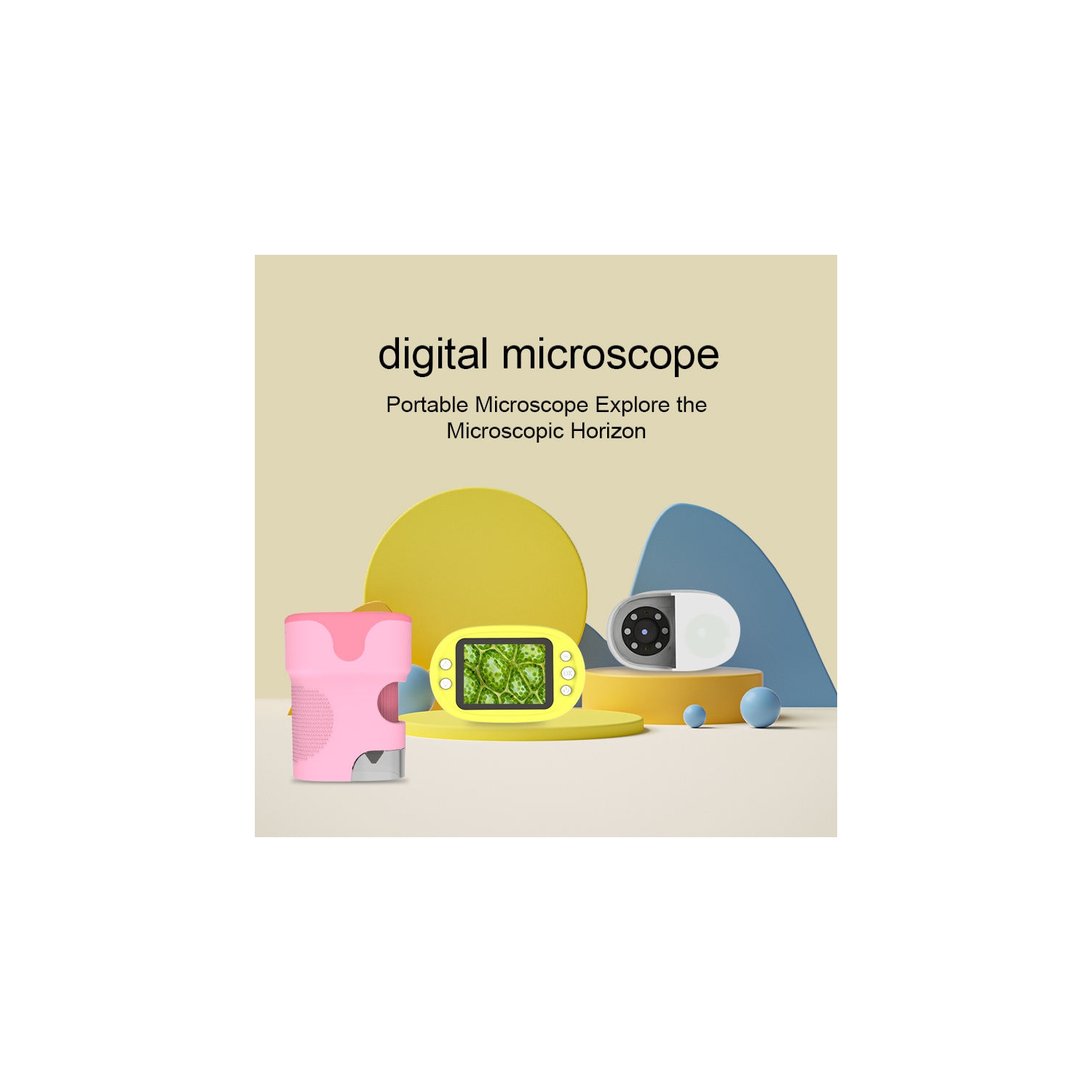 Microscope numérique portatif 1000X pour enfants - écran de 2,0 po, lunette de projection portative rechargeable - cadeau de gadgets