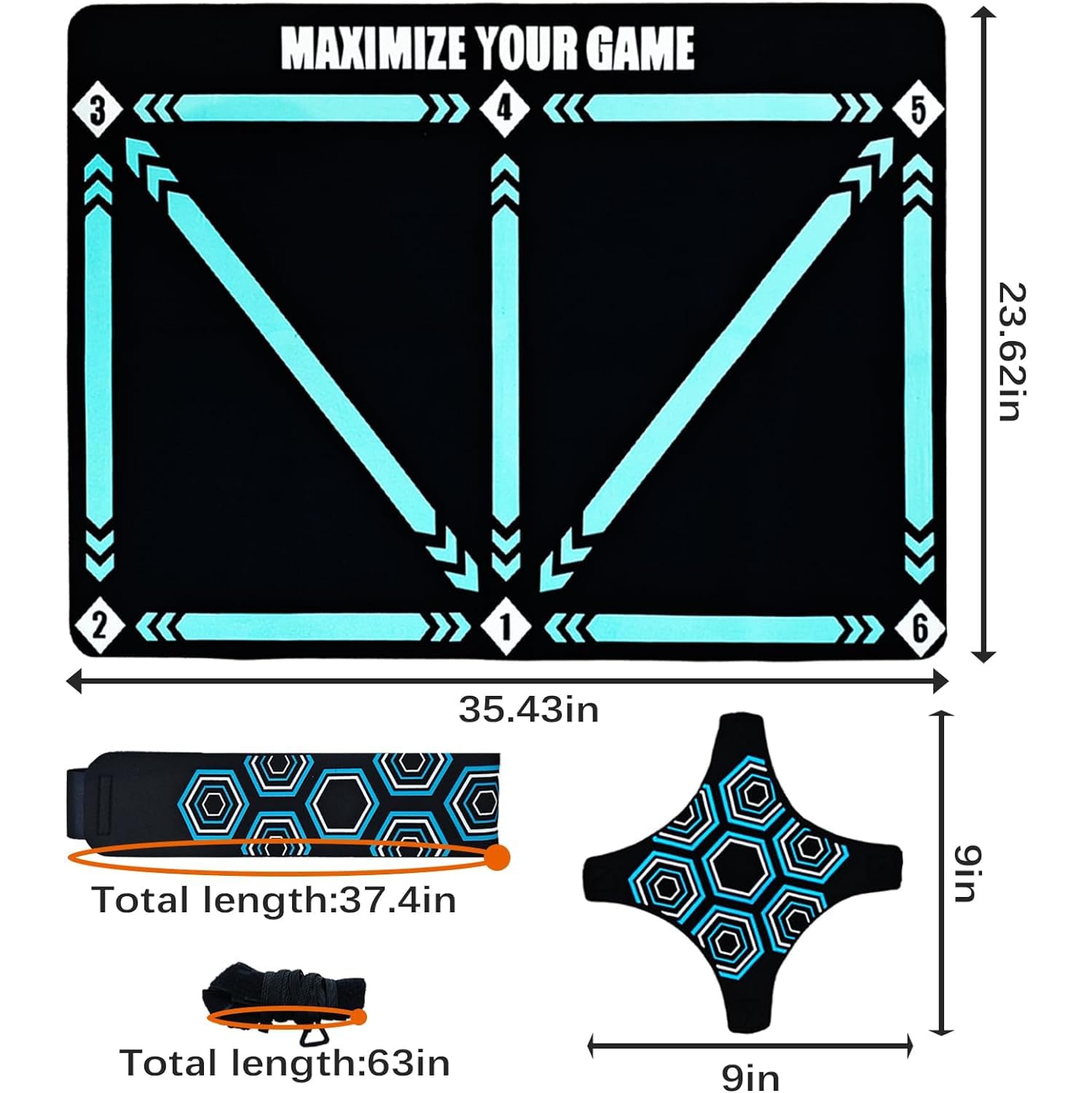 Tapis d'entraînement antidérapant pour les pas de football et ceinture d'entraînement de pied de soccer pour améliorer vos compétences de soccer pour