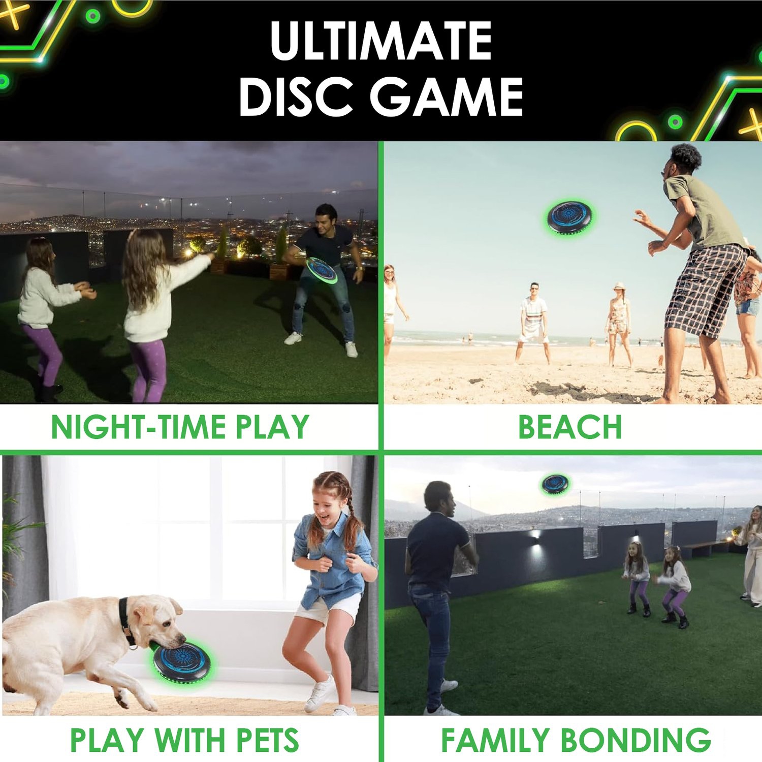 Disque volant - Puissance de la batterie , Aventure du disque volant pour le jour et la nuit , Cadeaux de panier de Pâques pour