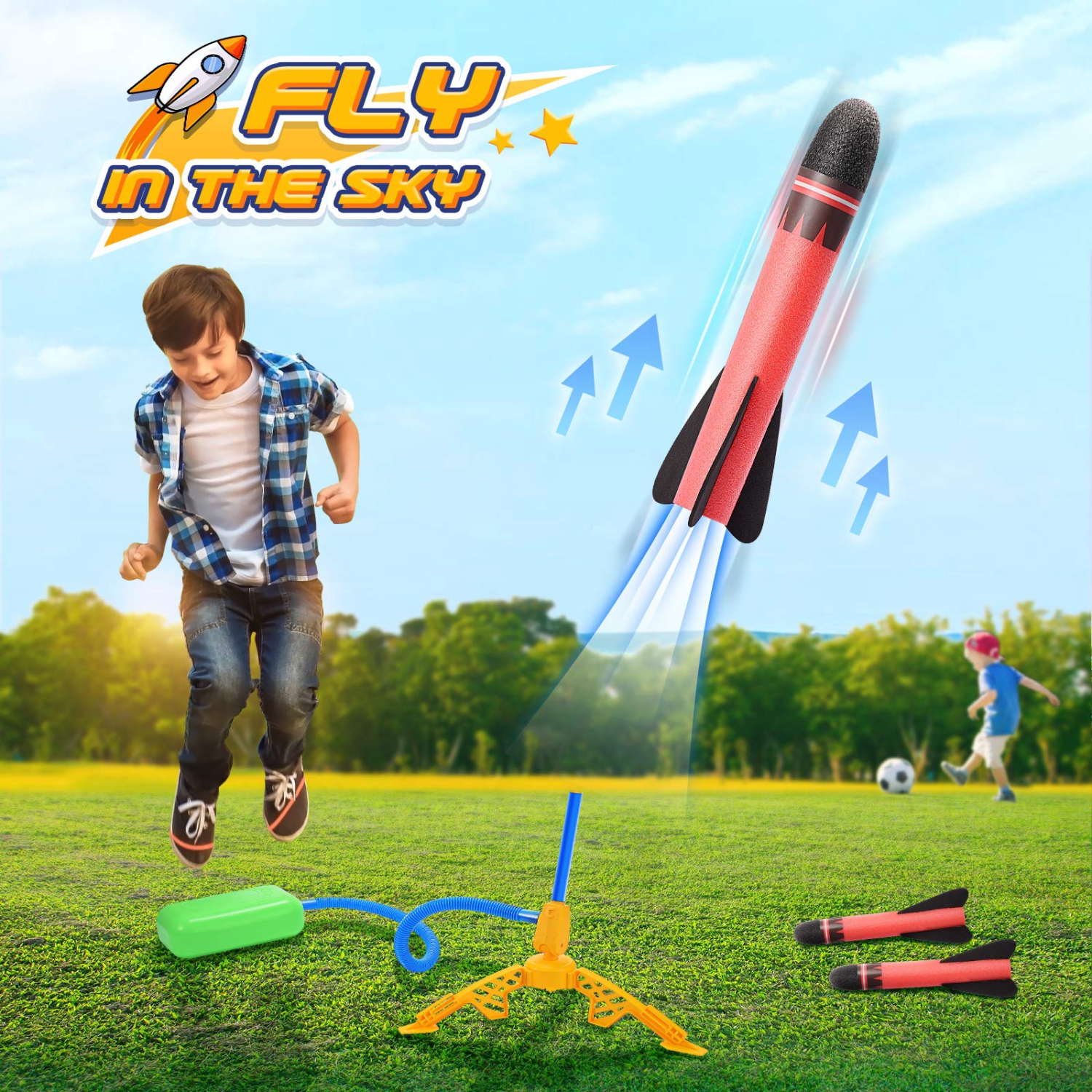 Toys for Boys Age 4-12, Rocket Toy Fun Toys Outdoor Toys Rocket Launcher Kit Birthday Gifts for Kids Age 4-12