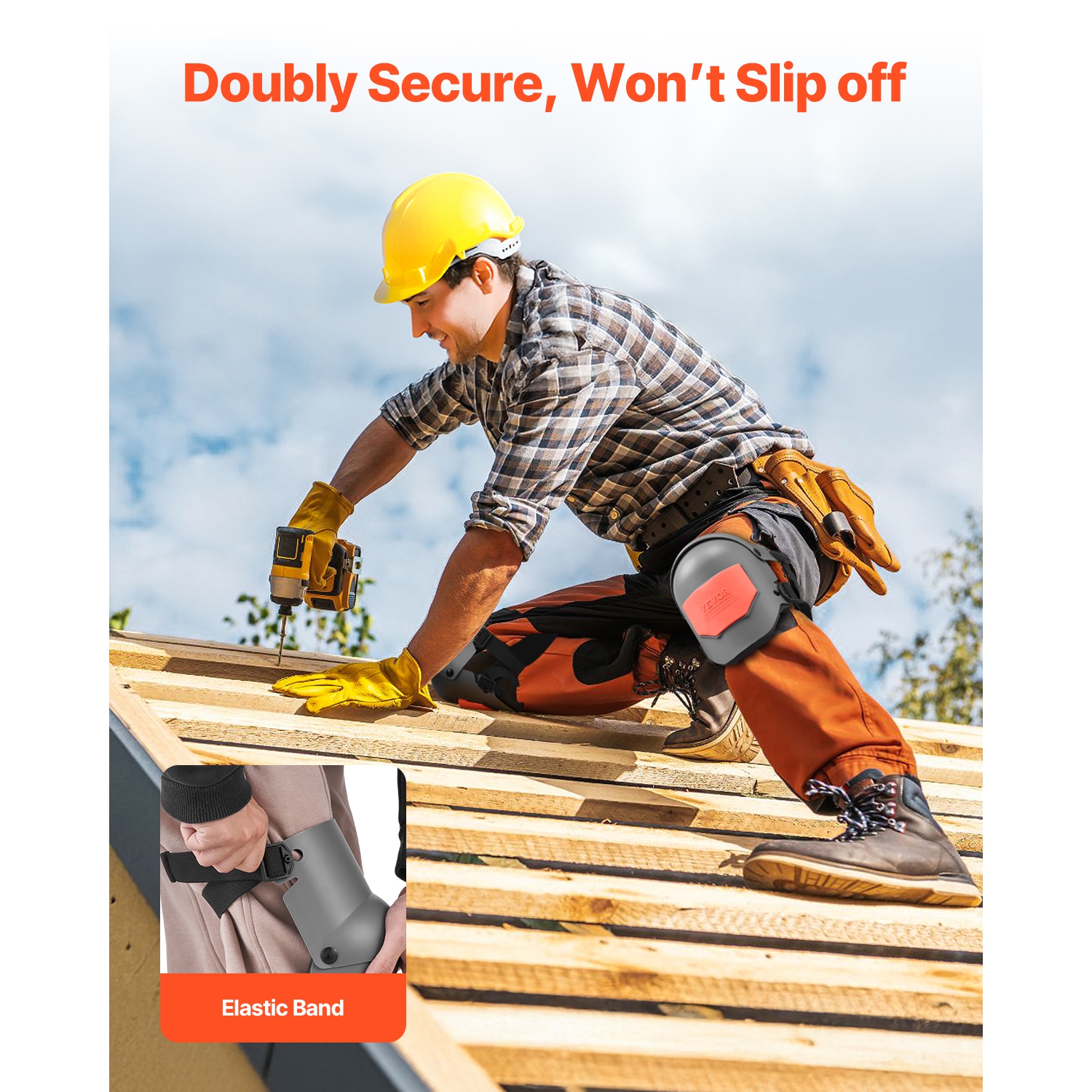 VEVOR Knee Pads for Work, Extra Thick Construction Knee Pads with Foam Cushion - Pro Protection & Comfort, Work Knee Pads|Gardening Knee