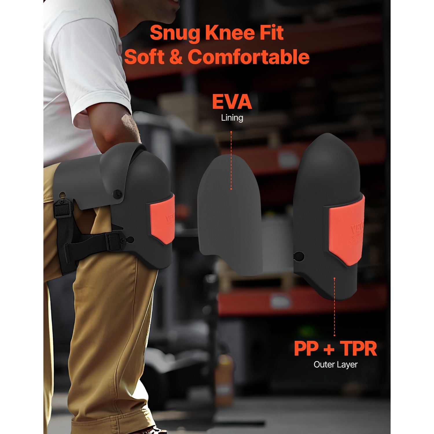 VEVOR Knee Pads for Work, Extra Thick Construction Knee Pads with Foam Cushion - Pro Protection & Comfort, Work Knee Pads|Gardening Knee