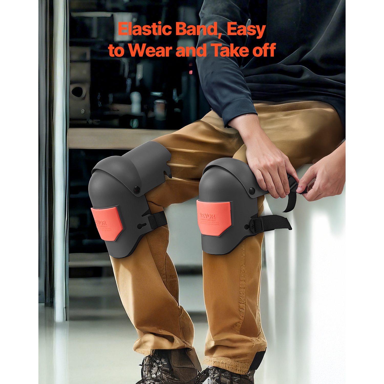 VEVOR Knee Pads for Work, Extra Thick Construction Knee Pads with Foam Cushion - Pro Protection & Comfort, Work Knee Pads|Gardening Knee