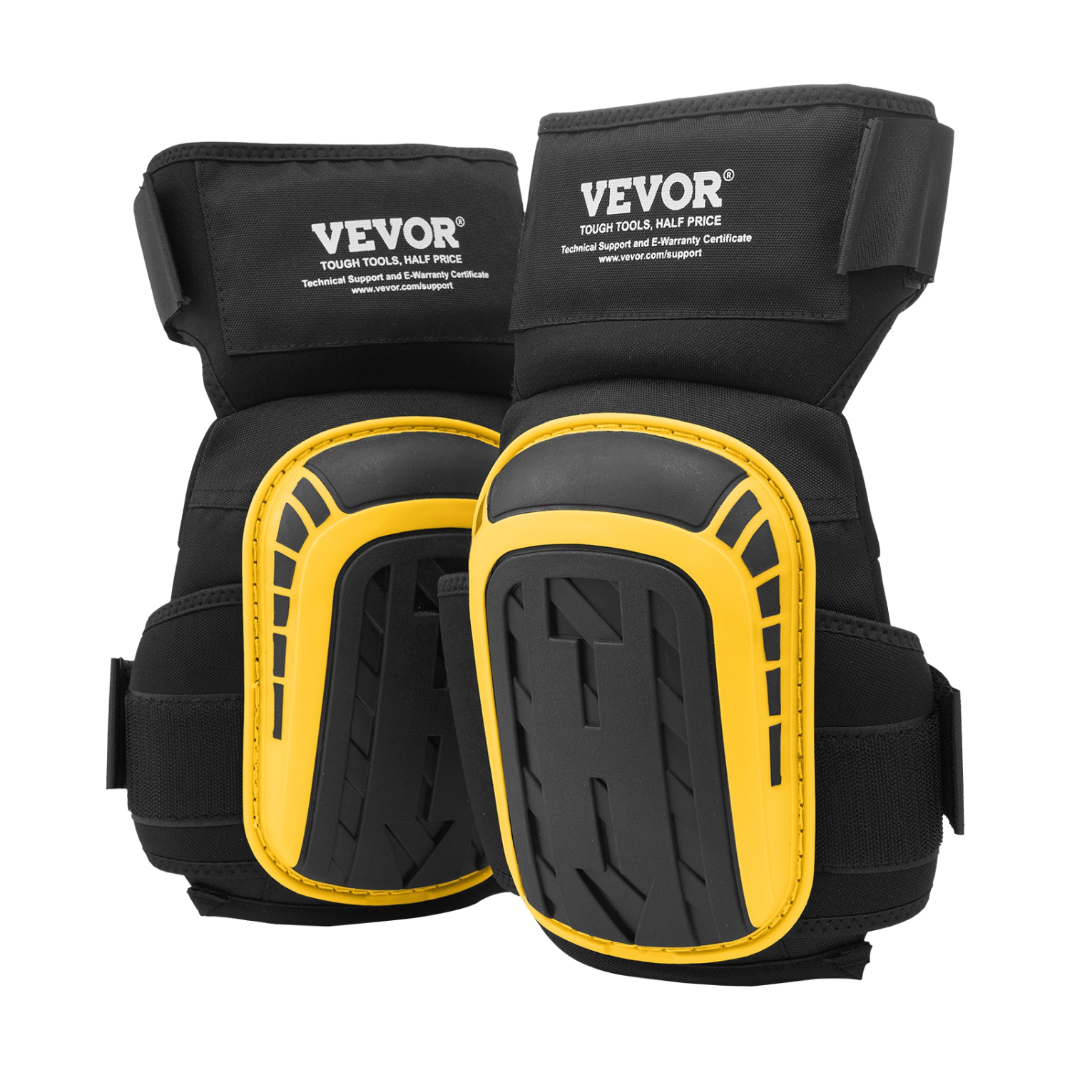 VEVOR Knee Pads for Work, Extended Heavy Duty Construction Knee Pads with 2 Extension Straps, Anti-slip Foam Gel Knee Pads,for Gardening Flooring