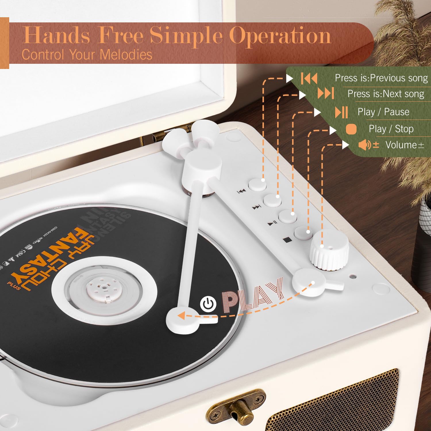 Lecteur CD rétro portatif avec Bluetooth, lecteur CD rechargeable de 2000 mAh avec haut-parleur, sortie auxiliaire, mode USB et prise en charge de