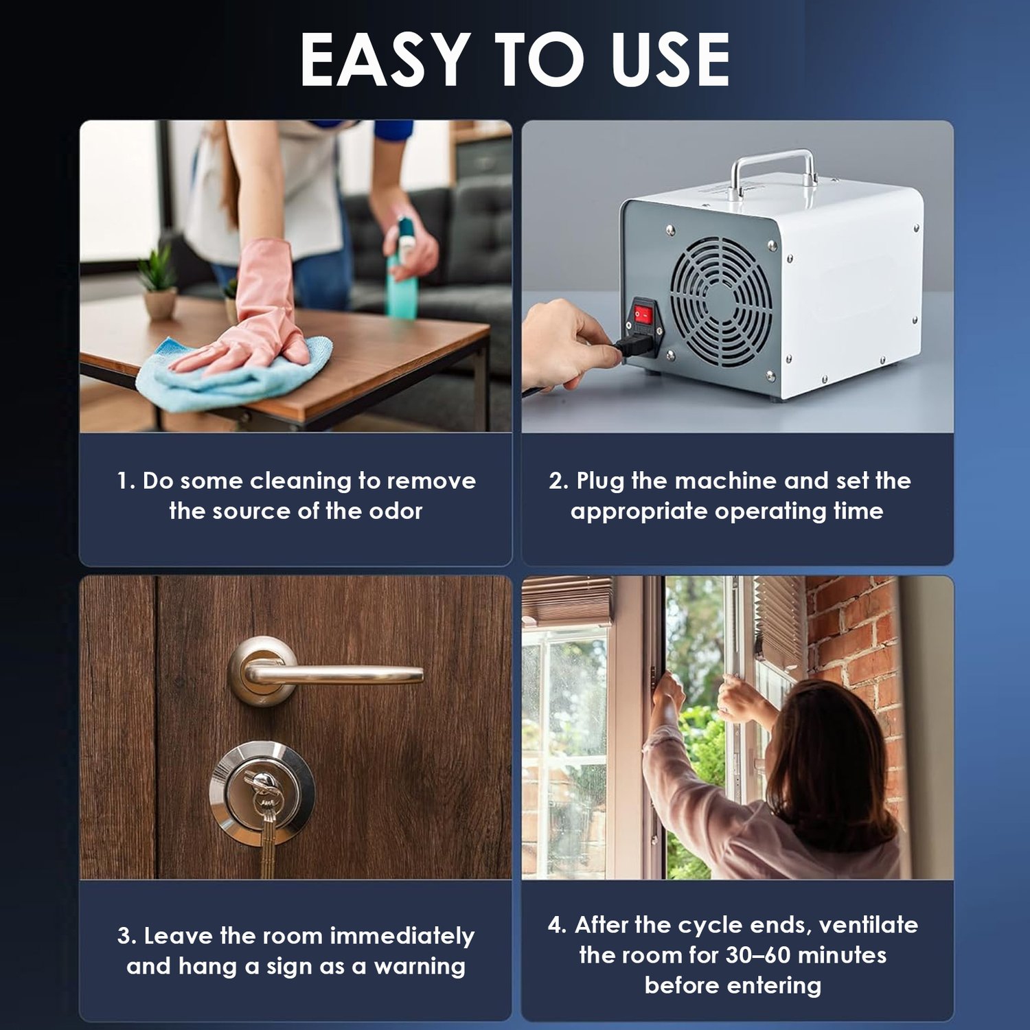 Ozone Negative Ion Generator 30000 mg/h,Odor Eliminator Air Purifier for Car Home Smoke Pet Odor Removal,Ozone Machine Ionizer with Timer