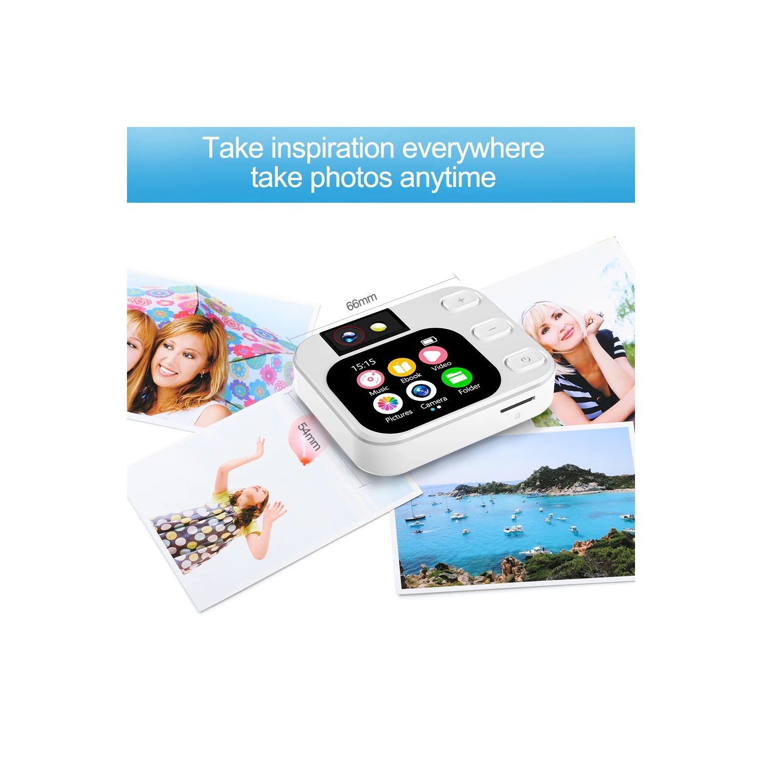 Appareil photo de poche Lecture de livres électroniques Lecture vidéo TFT Écran tactile Lecteur MP3