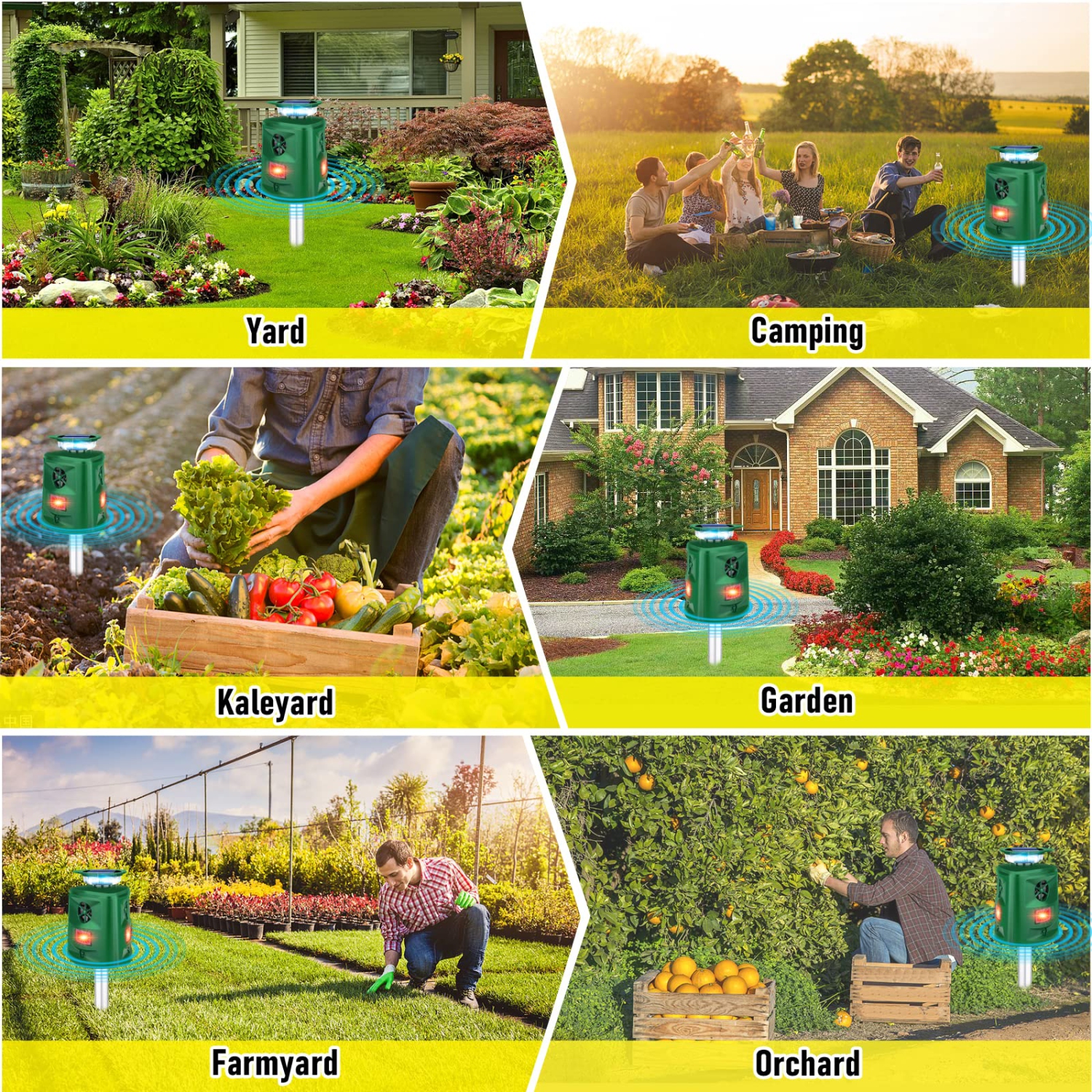 Solar Animal Repeller, 360°Ultrasonic Animal Repeller, Cat Repellent Outdoor,Dog Repellent with Motion Sensor & Flashing Light