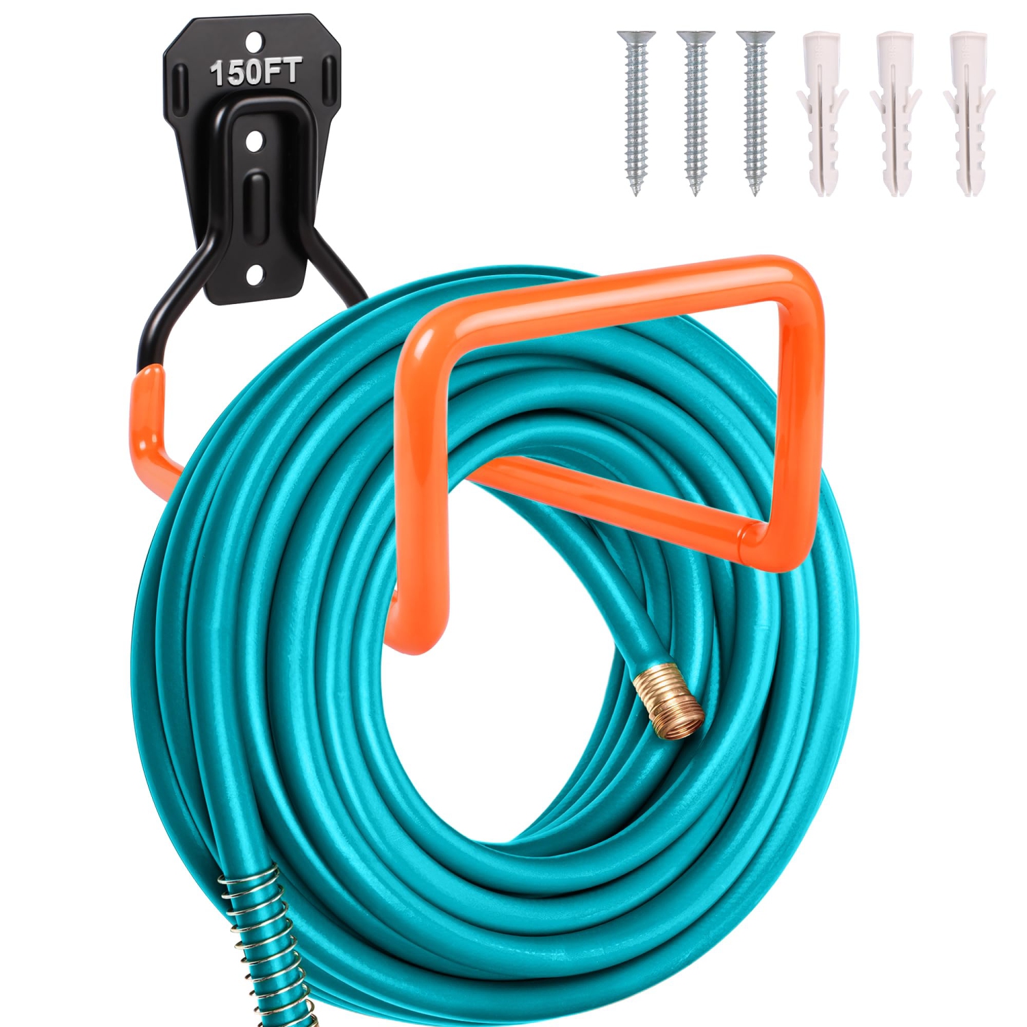 Outdoor Garden Hose Holder Wall Mount,Heavy Duty Hose Reel Metal Water Hose Holders for Outside,Sturdy Hook Stand for Garage Hooks,Yard Storage