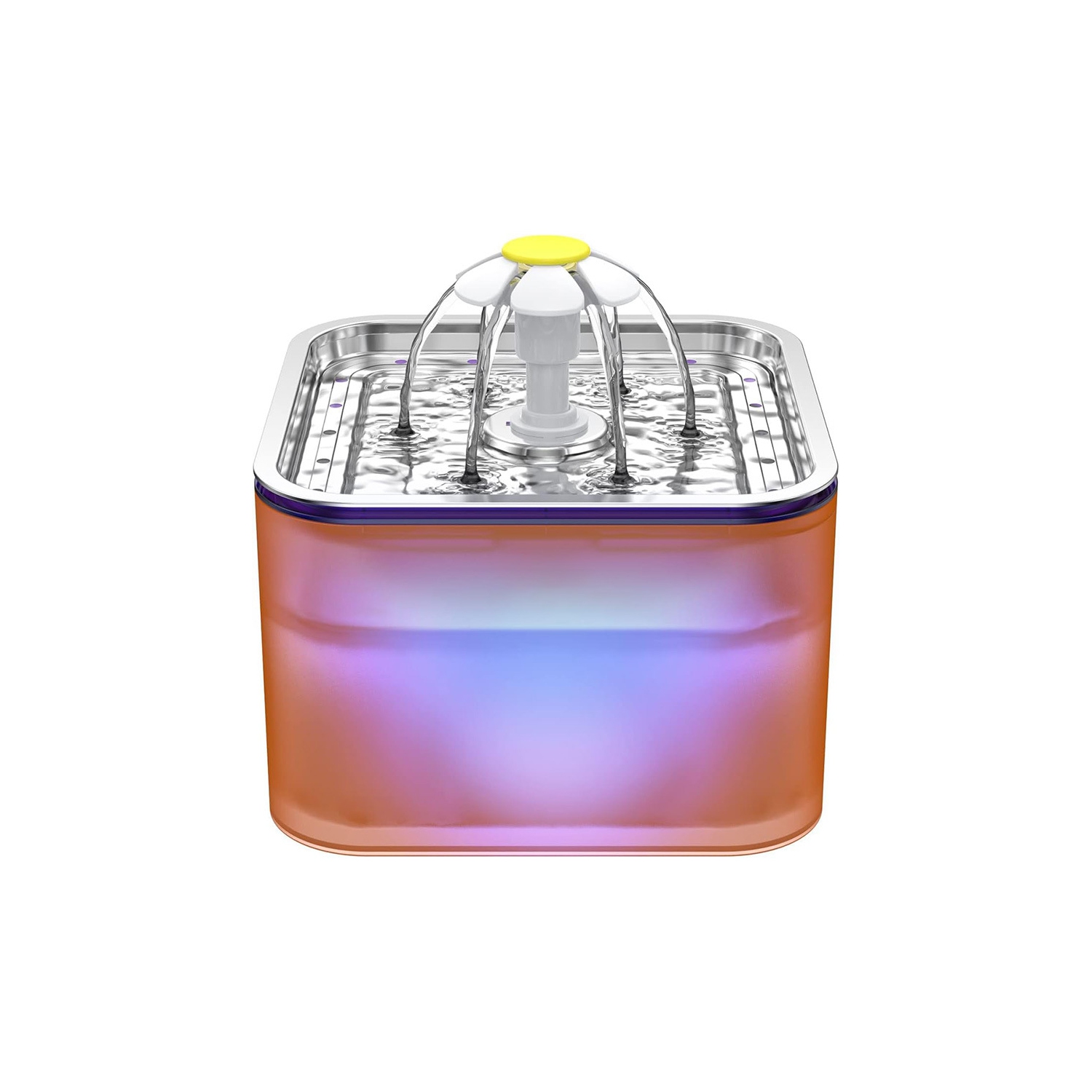 Fontaine d'eau pour chat en acier inoxydable de 3 litres - triple filtration, trois modes de débit, lumière LED, eau fraîche, facile à nettoyer