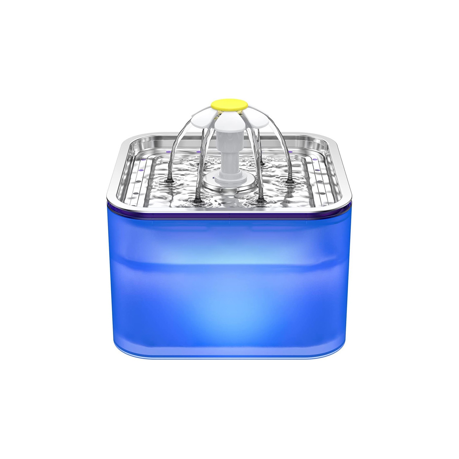 Fontaine d'eau pour chat en acier inoxydable de 3 litres - triple filtration, trois modes de débit, lumière LED, eau fraîche, facile à nettoyer