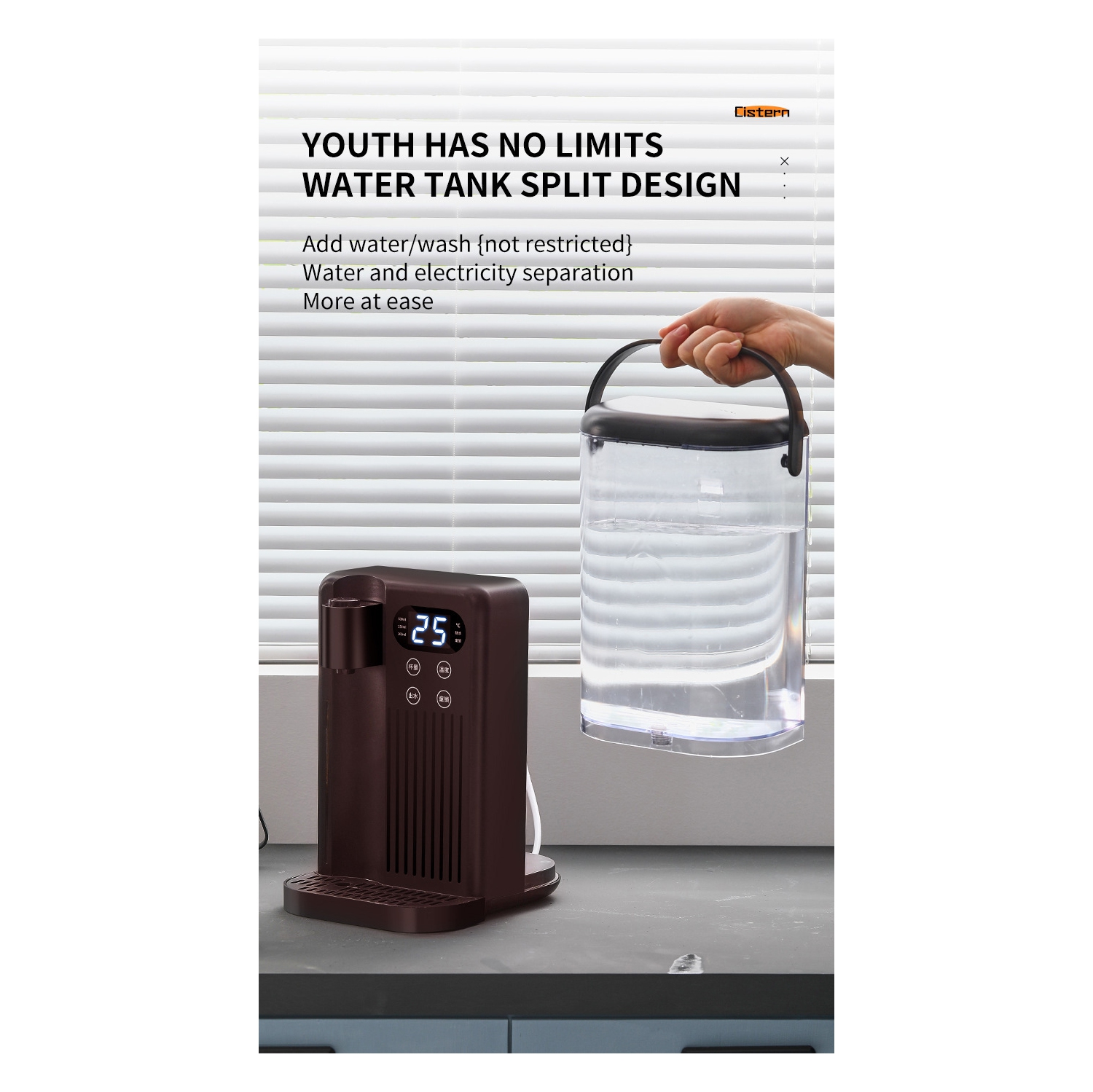 3L Capacity Smart Water Heater - 3 Seconds Convenient Instant Water Heater, 2000W, 12 Adjustable Temperature and Water Volume, Suitable for