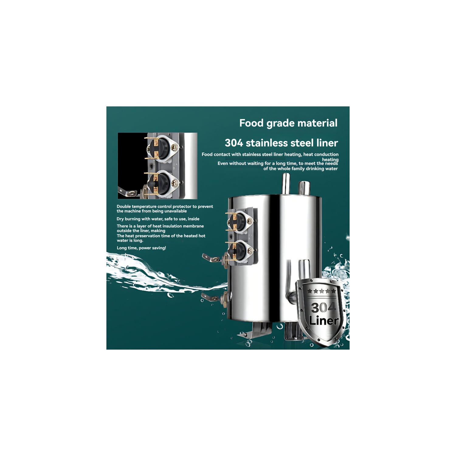 Warm and hot portable water dispenser - light weight, low noise, leak-proof, space saving, 304 stainless steel interior, suitable for home/office