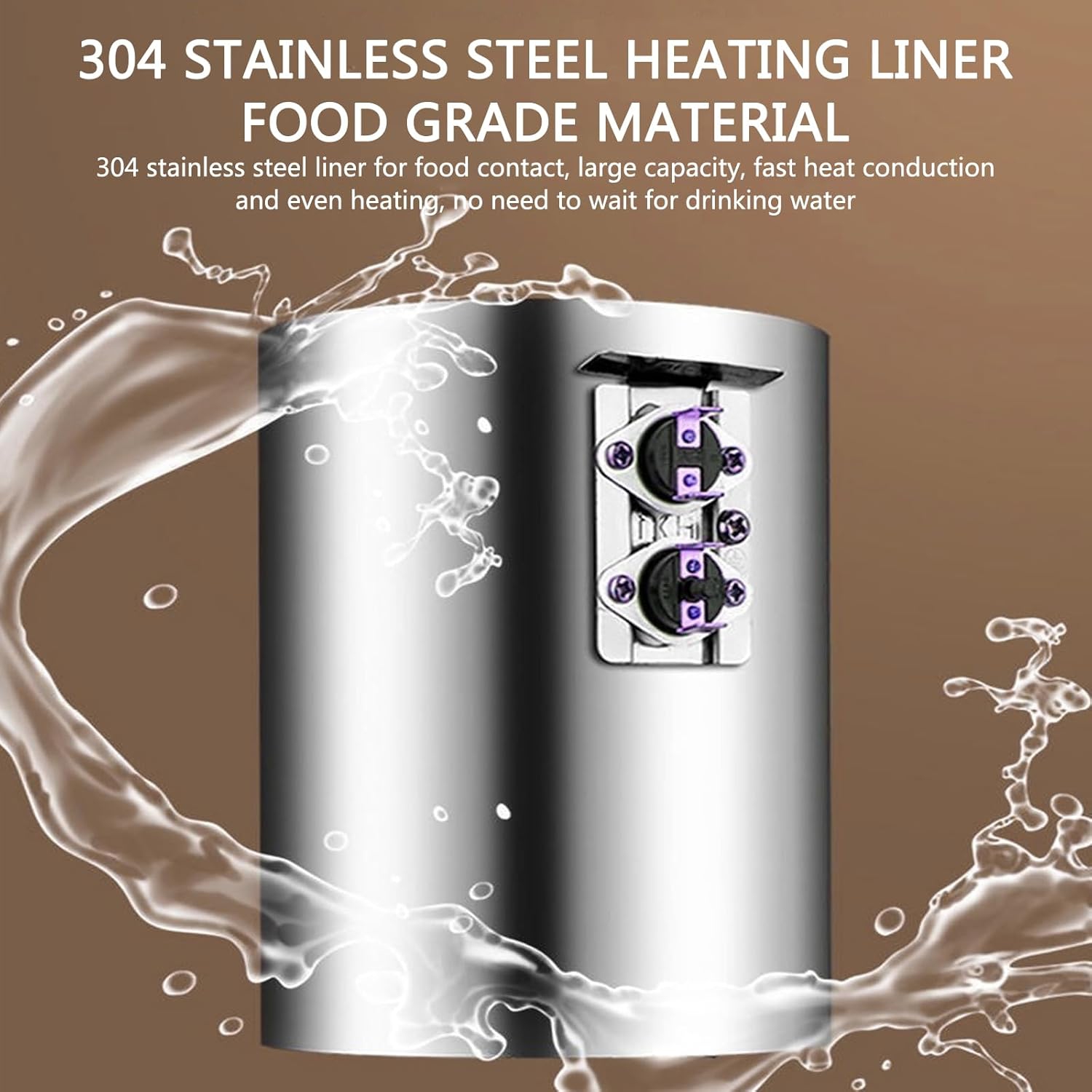 Distributeur d'eau chaude portatif - léger, faible bruit, double robinet, 20 secondes d'eau chaude, intérieur en acier inoxydable 304, adapté à une