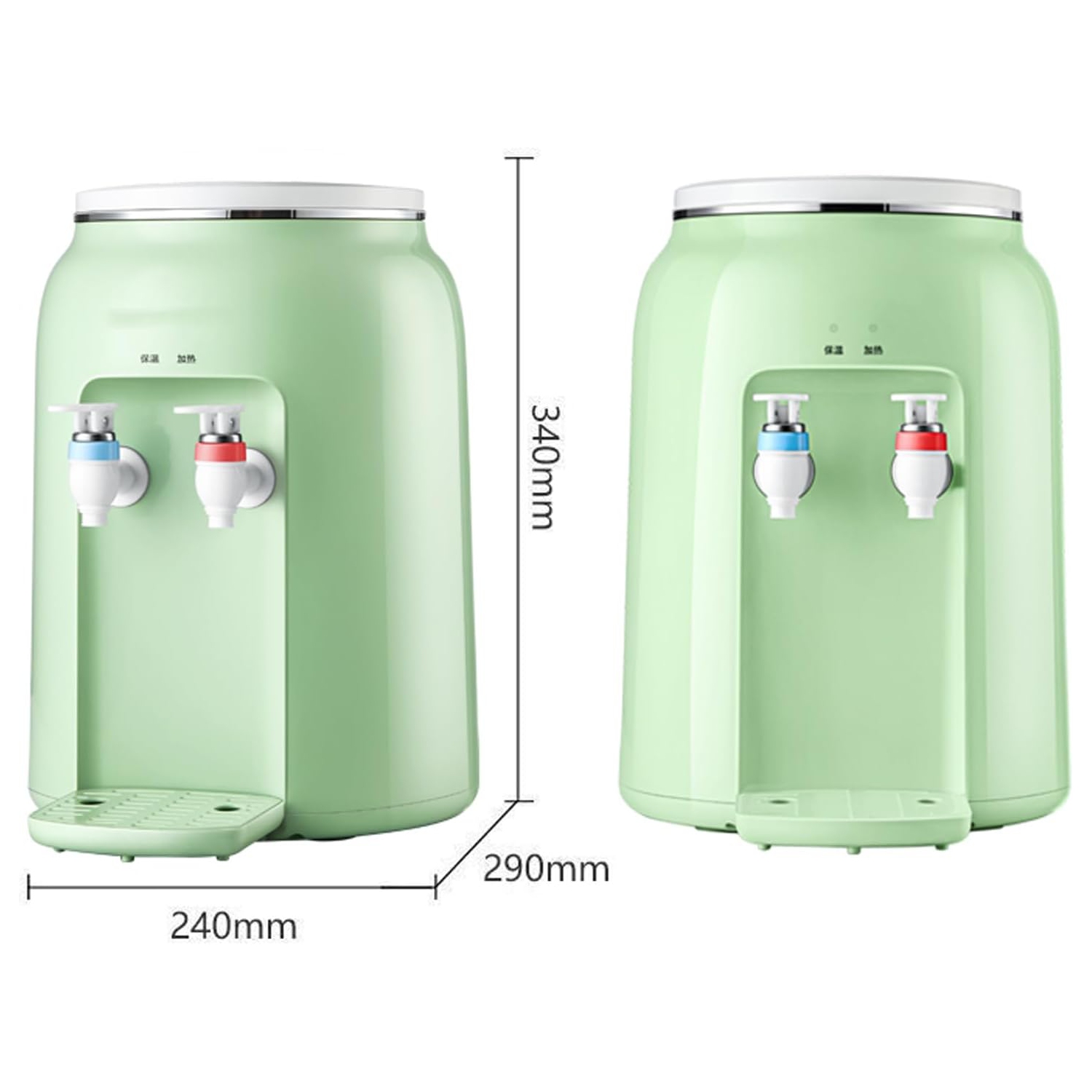 Distributeur d'eau chaude et froide portatif - Léger, faible bruit, double robinet, eau chaude de 20 secondes, intérieur en acier inoxydable 304,