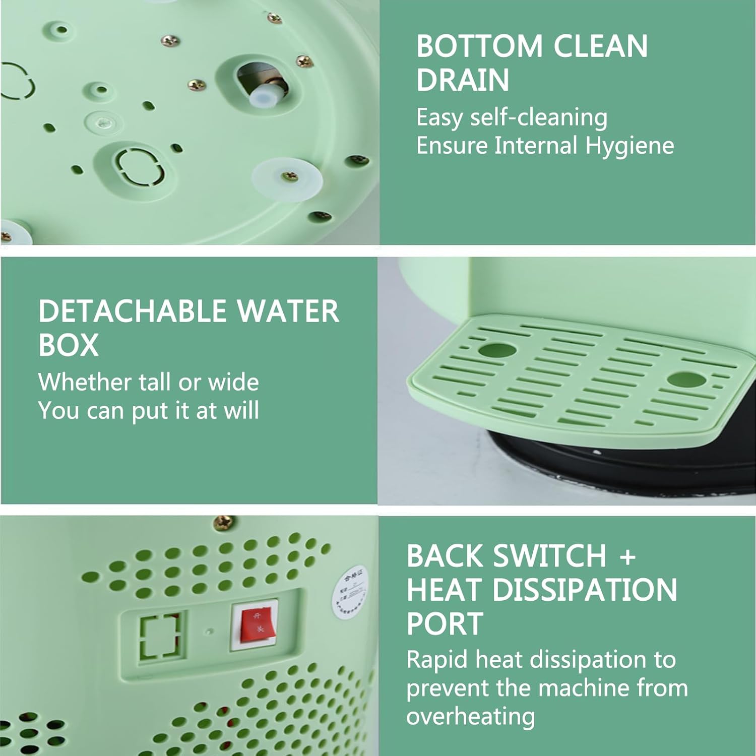 Distributeur d'eau chaude et froide portatif - Léger, faible bruit, double robinet, eau chaude de 20 secondes, intérieur en acier inoxydable 304,