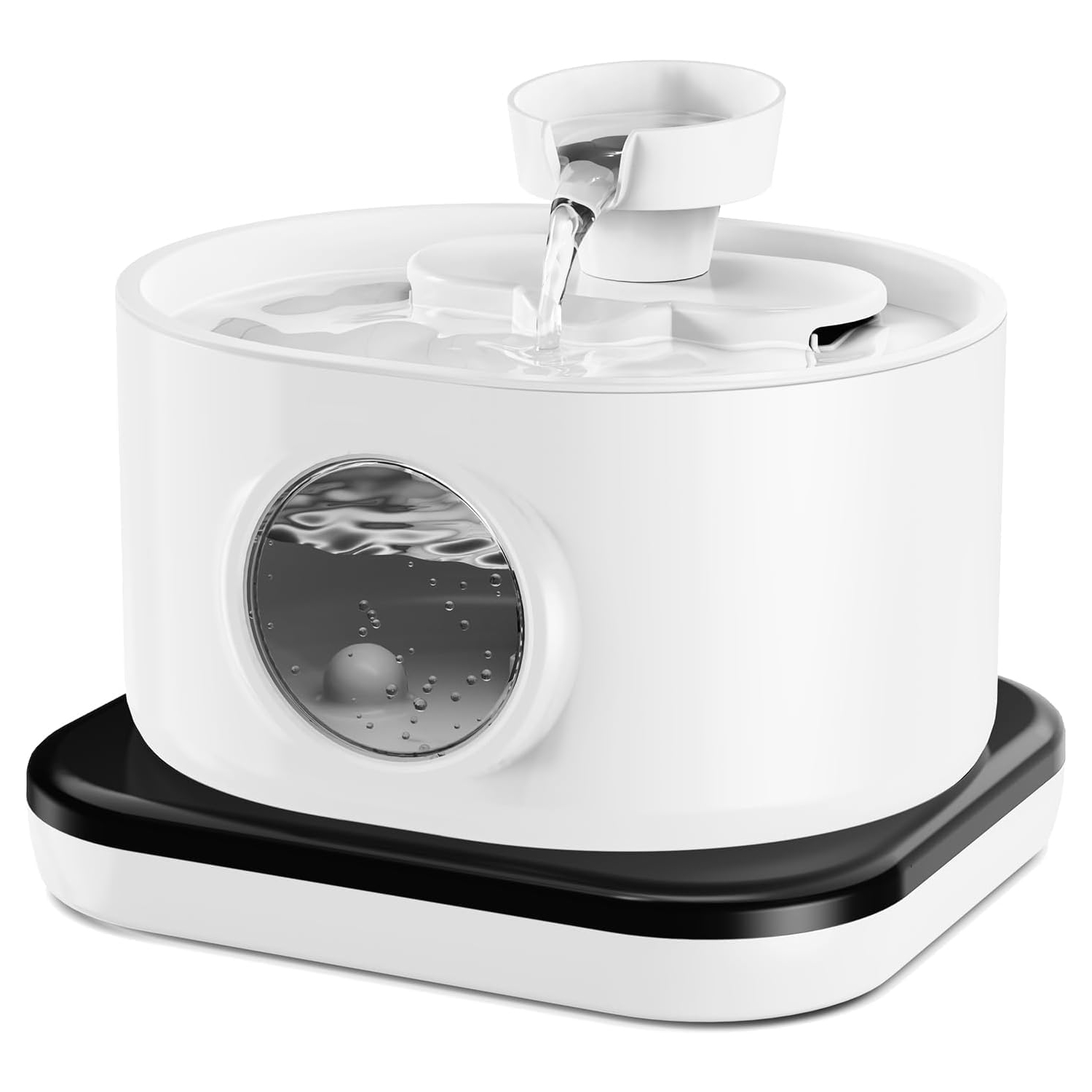 2.8L/5200mAH-White Pet Drinker with Auto Mode, Quadruple Filtration, Large Water Tank and Safety Shutoff - Ideal for Cats and Small Pets