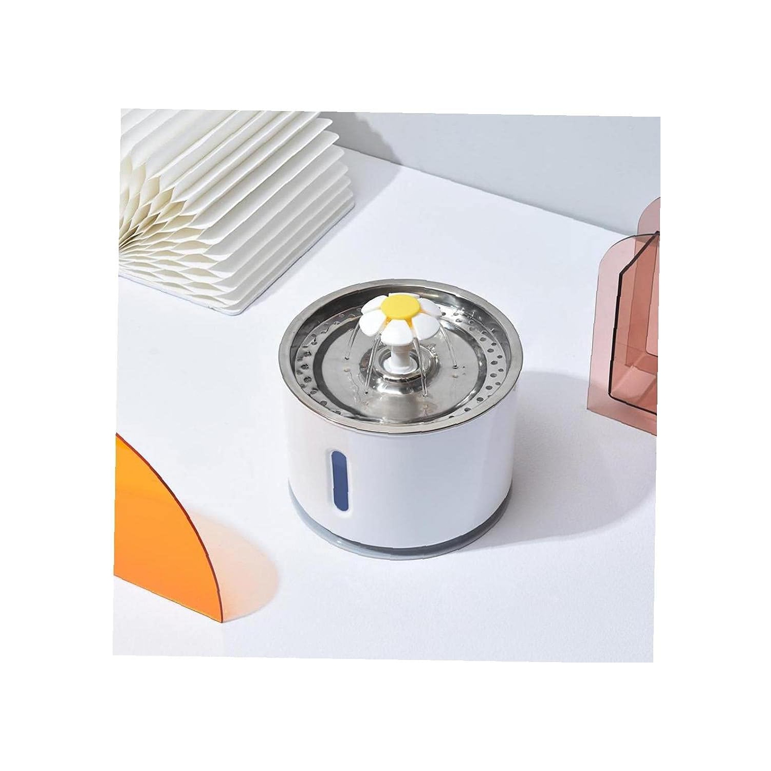 2.4L Stainless Steel Pet Drinking Fountain - LED Light, 3 Flow Modes, Ultra-Quiet Pump, Energy-Saving Multi-Filtration System