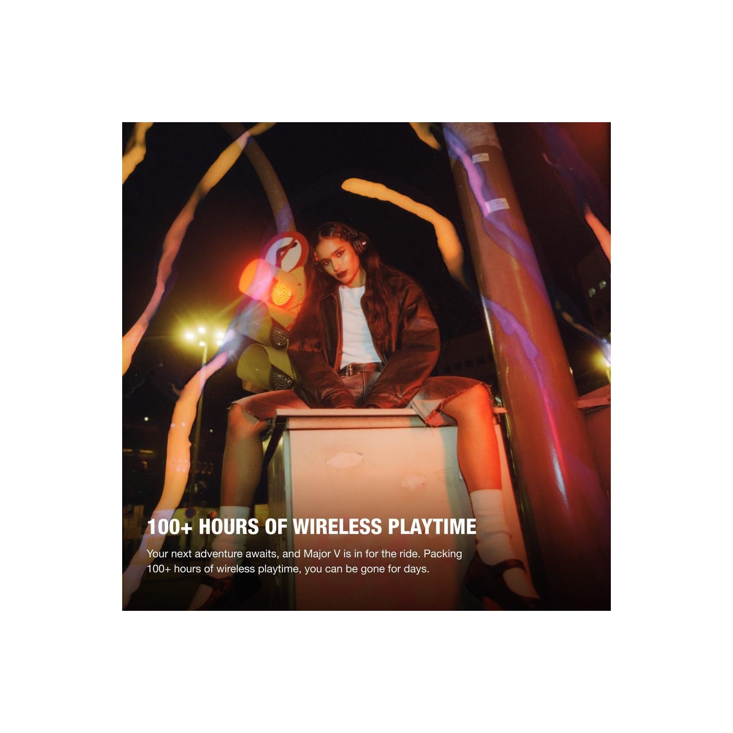 Casque d'écoute sans fil Major V de Marshall avec autonomie de plus de 100 heures - Noir - Boîte ouverte