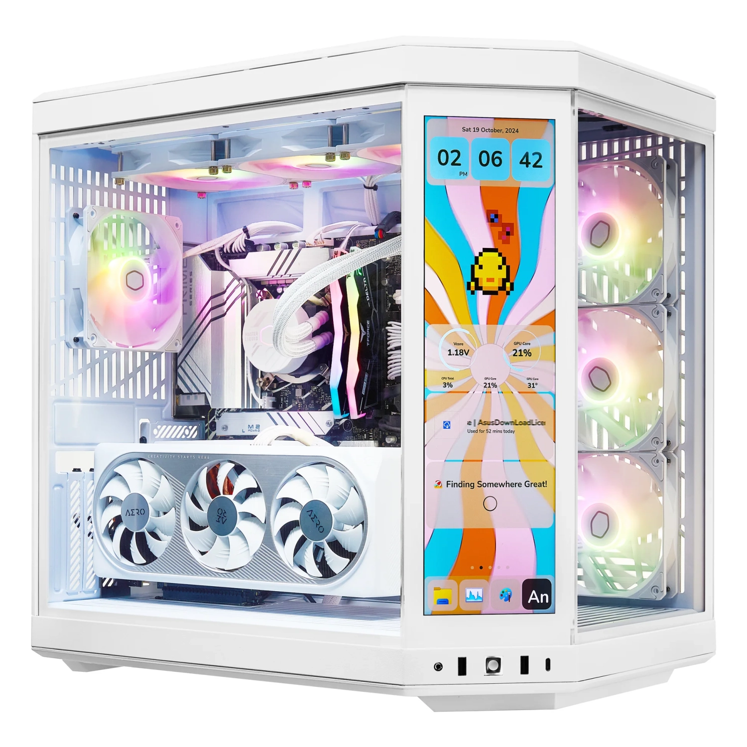 TECHNOID Limited Edition Gaming PC - AMD Ryzen 7 7800x3D, 64GB DDR5 Ram, 2TB SSD, RTX 5070 Ti, Windows 11 Pro, HYTE Y70 Touch infinite, White