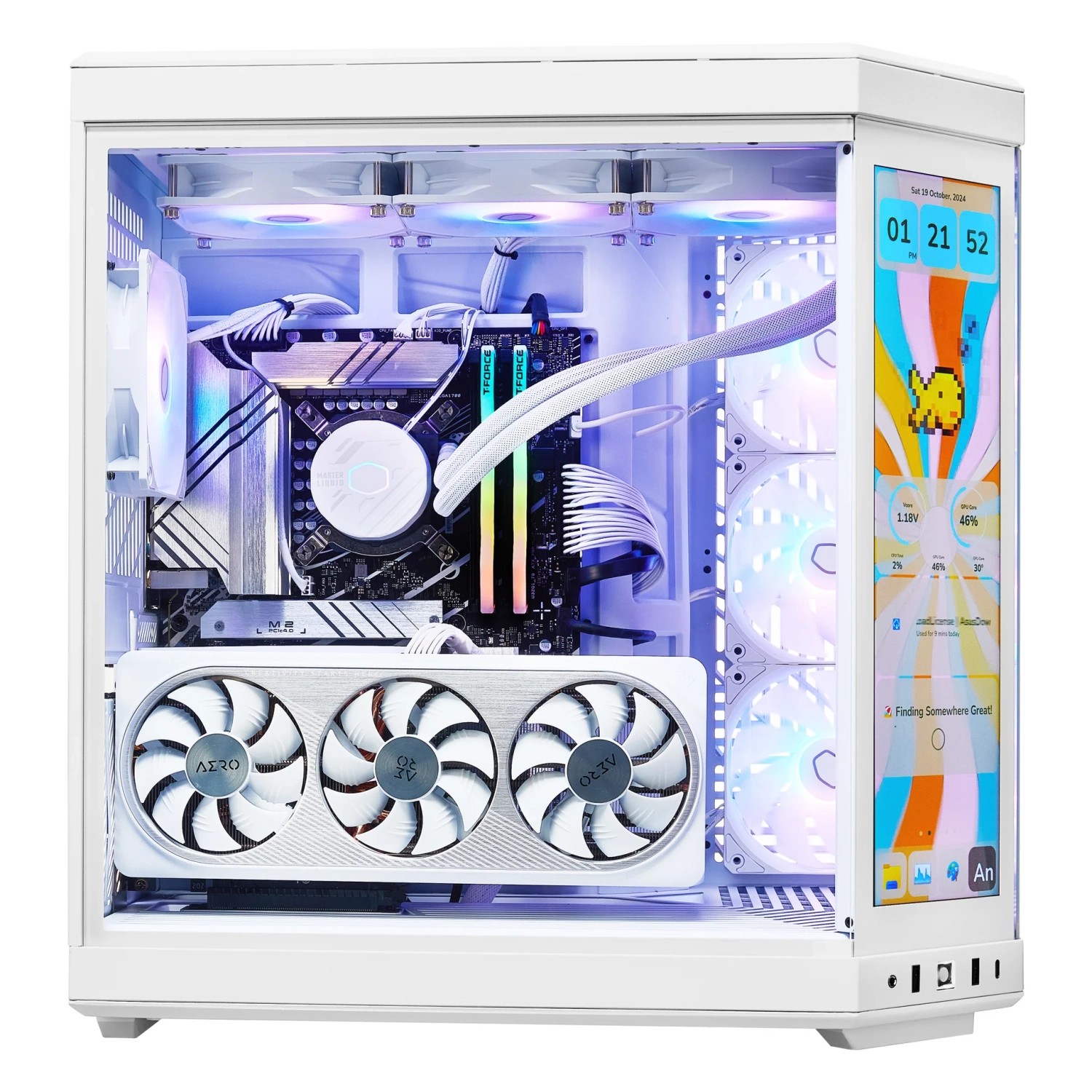 TECHNOID Limited Edition Gaming PC - AMD Ryzen 7 7800x3D, 64GB DDR5 Ram, 2TB SSD, RTX 5070 Ti, Windows 11 Pro, HYTE Y70 Touch infinite, White