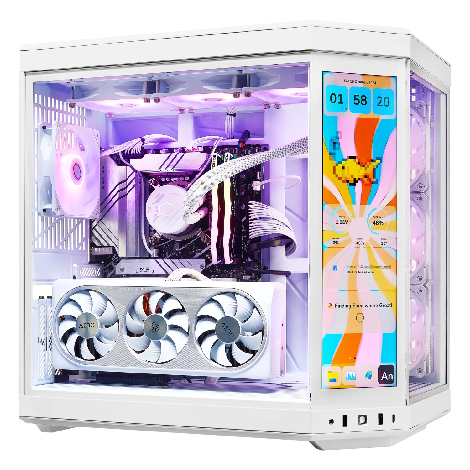 TECHNOID Limited Edition Gaming PC - AMD Ryzen 7 7800x3D, 64GB DDR5 Ram, 2TB SSD, RTX 5070 Ti, Windows 11 Pro, HYTE Y70 Touch infinite, White