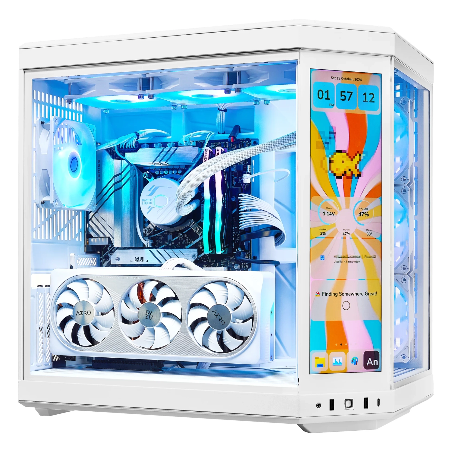 TECHNOID Limited Edition Gaming PC - AMD Ryzen 7 7800x3D, 64GB DDR5 Ram, 2TB SSD, RTX 5070 Ti, Windows 11 Pro, HYTE Y70 Touch infinite, White