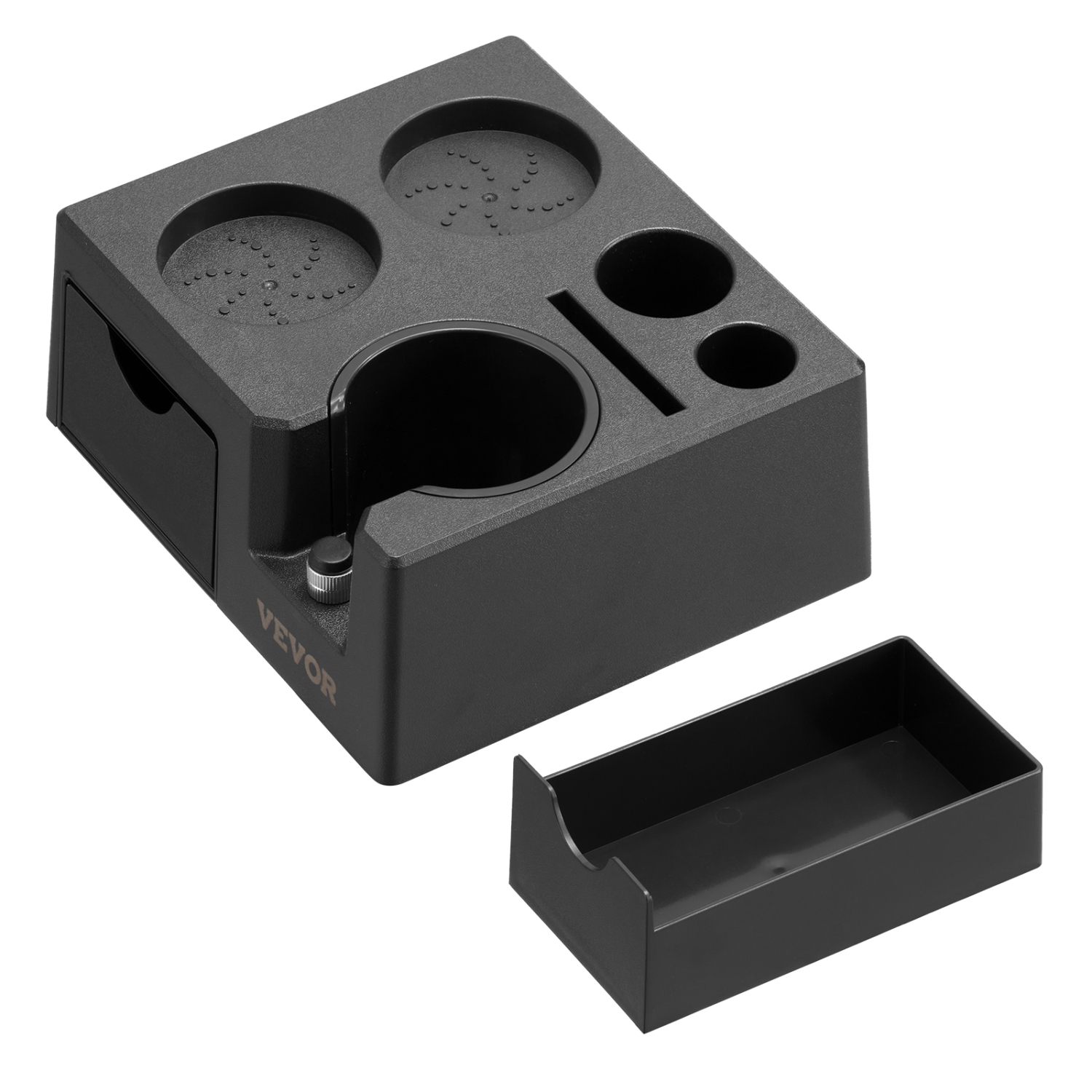 VEVOR 7-in-1 Espresso Tamping Station, ABS Material, Multifunctional Tamping Station with Detachable Slot, Easy to Clean Espresso Knock Box with