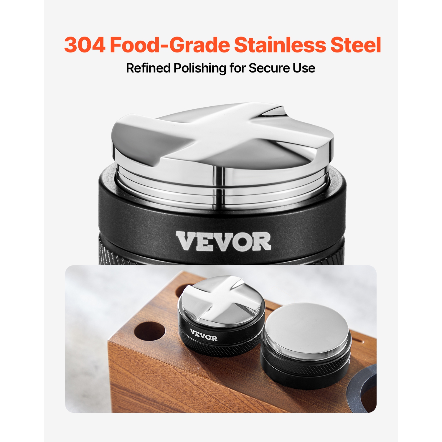 Distributeur de café VEVOR 58&nbsp;mm, distributeur d'espresso réglable 2-en-1 à base en éventail, distributeur de café en acier inoxydable 304