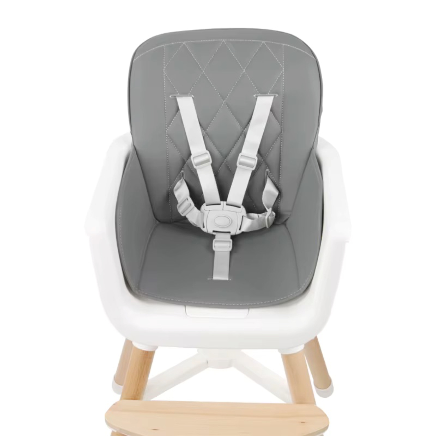Greenwalnut Convertible Baby High Chair with Wooden Legs, Adjustable Tray, and Cushioned Seat | Wooden High Chair