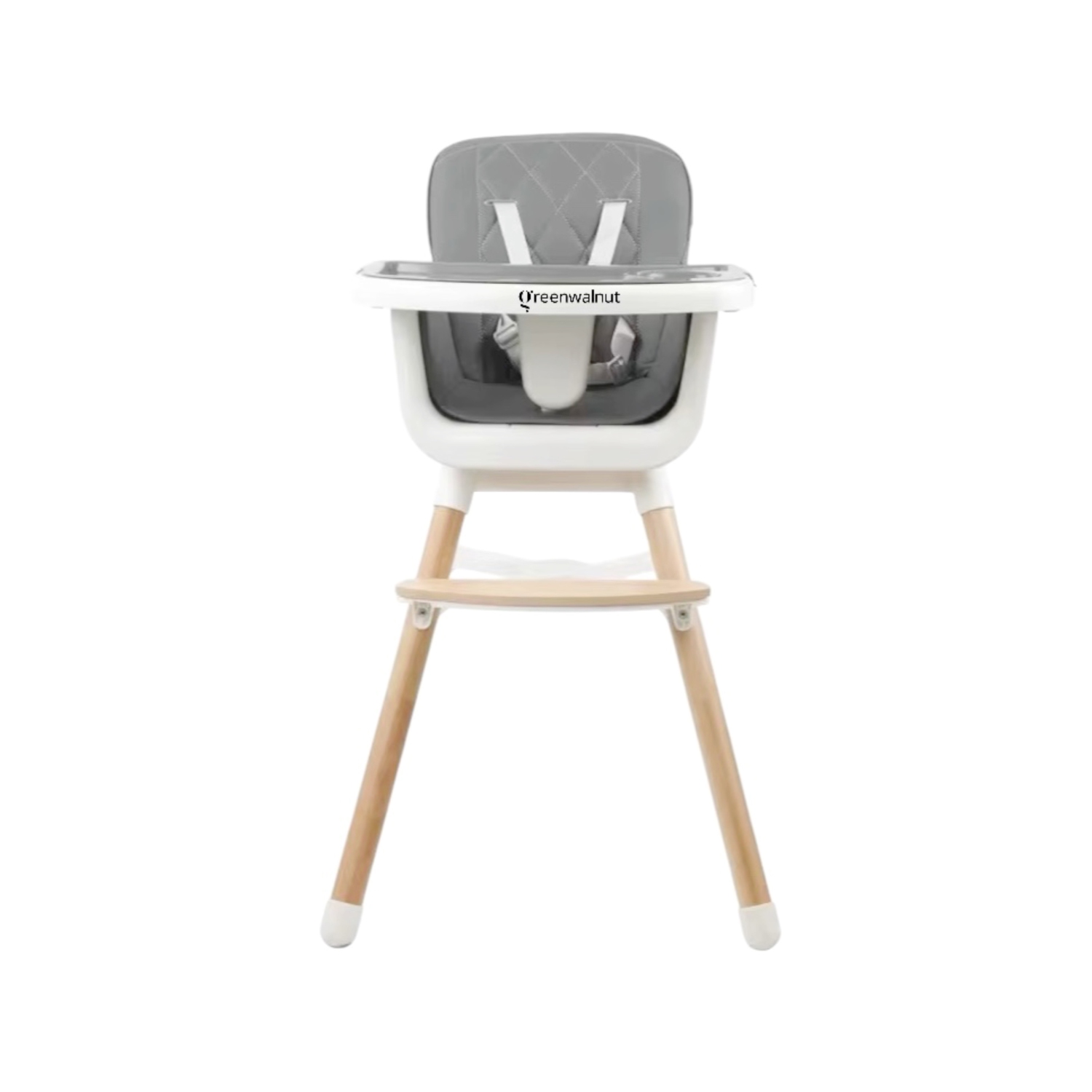 Greenwalnut Convertible Baby High Chair with Wooden Legs, Adjustable Tray, and Cushioned Seat | Wooden High Chair