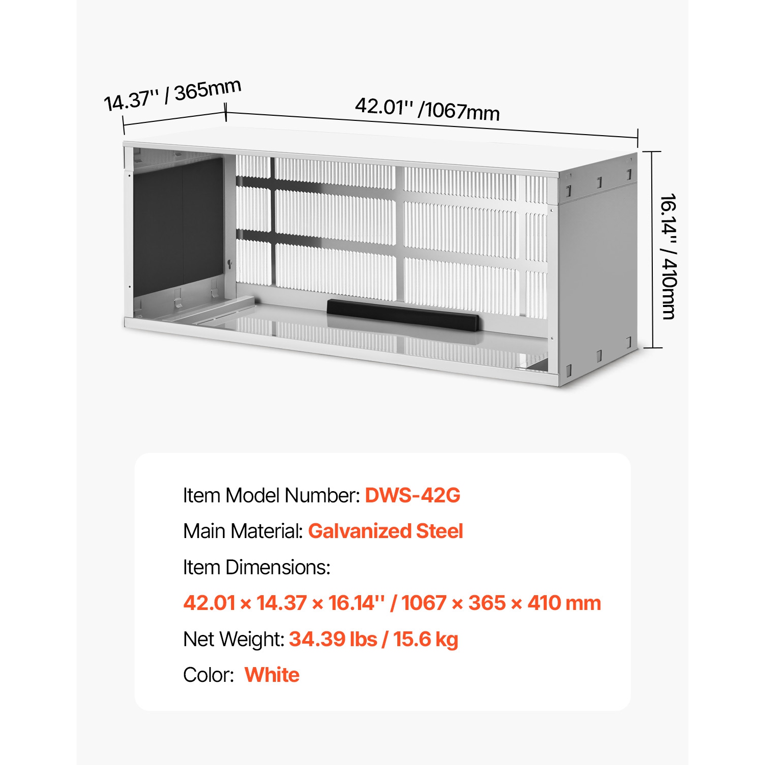 VEVOR 42 in Through the Wall Air Conditioner Sleeve, Exterior Grille, Wall AC Sleeve, Fit Most Brands of Through the Wall Air Conditioner, Durable