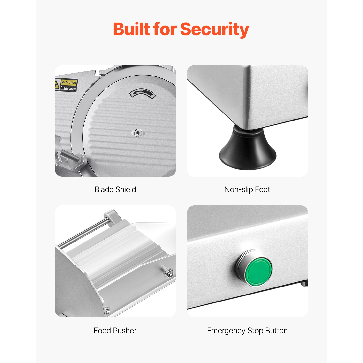 VEVOR 10 inch Commercial Meat Slicer, Electric Deli Food Slicer, 180W Meat Cutter with a Premium 65Mn Blade,0-0.4 inch Adjustable Thickness, Food