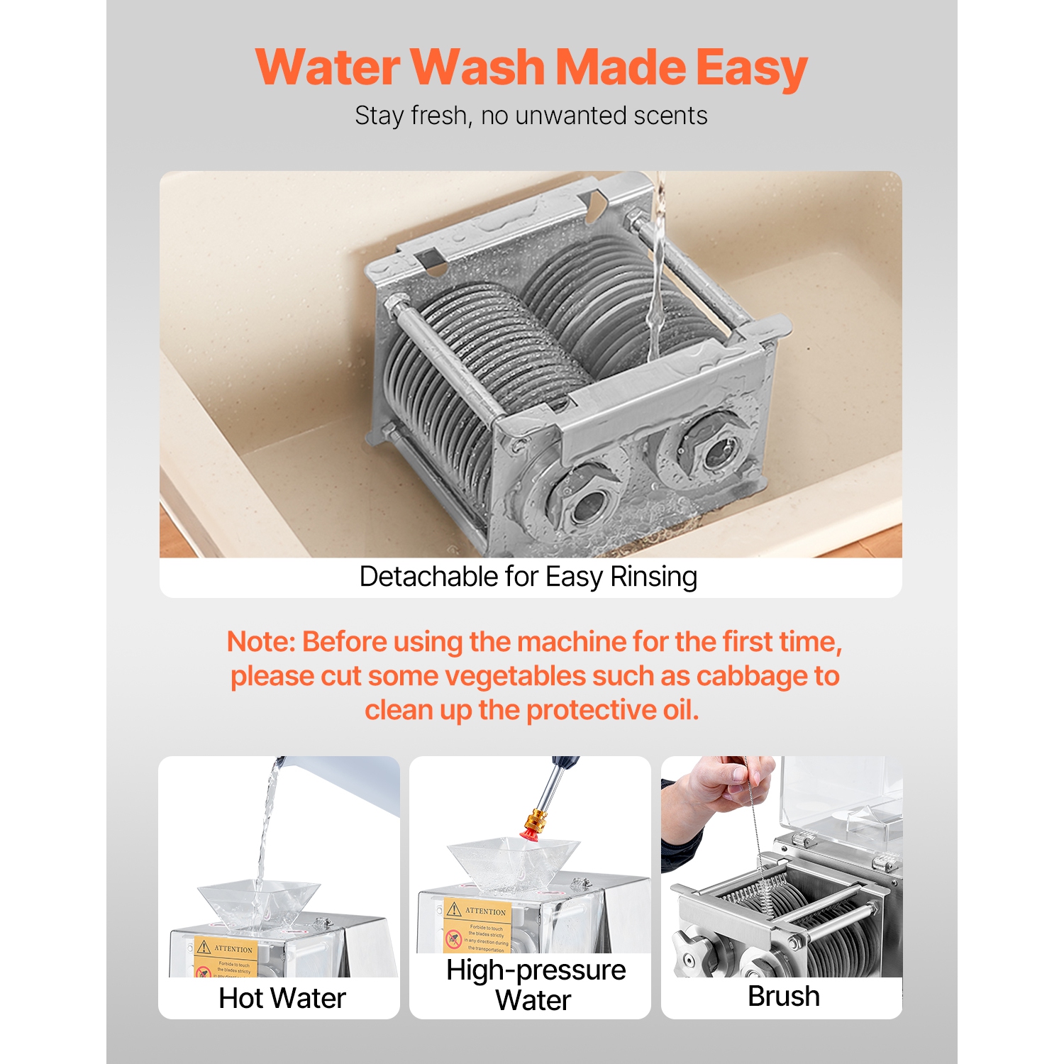 VEVOR 850W Meat Cutter Machine, Meat Slicer, 551 lb/h Commercial Meat Cutting Machine Stainless Steel, 5 mm Thickness, Detachable Blades, Electric