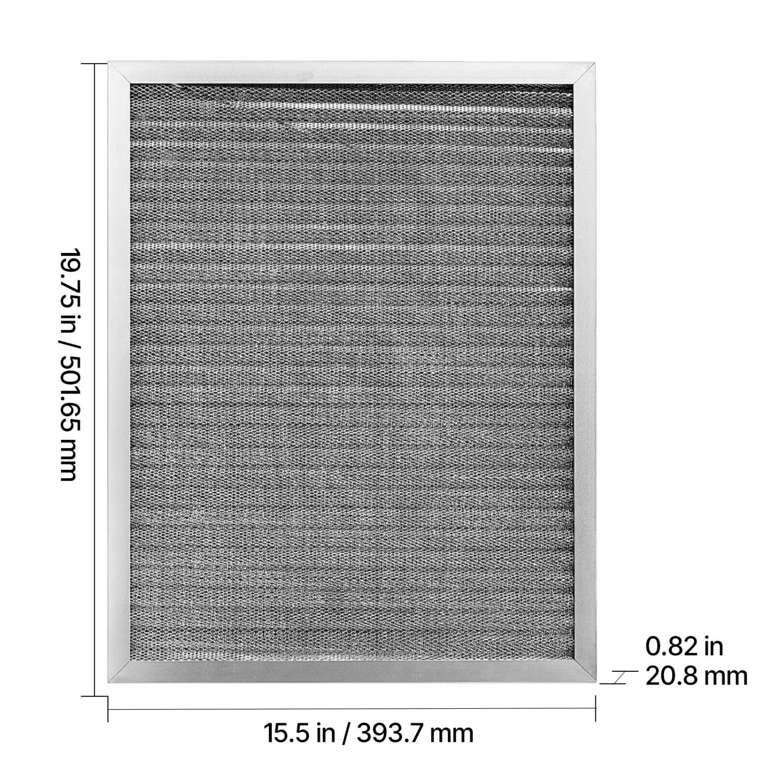VEVOR 16x20x1 inch Electrostatic Air Filter, Washable & Reusable Aluminum AC/HVAC Furnace Filter, MERV 8 Long Lifetime, Home or Office
