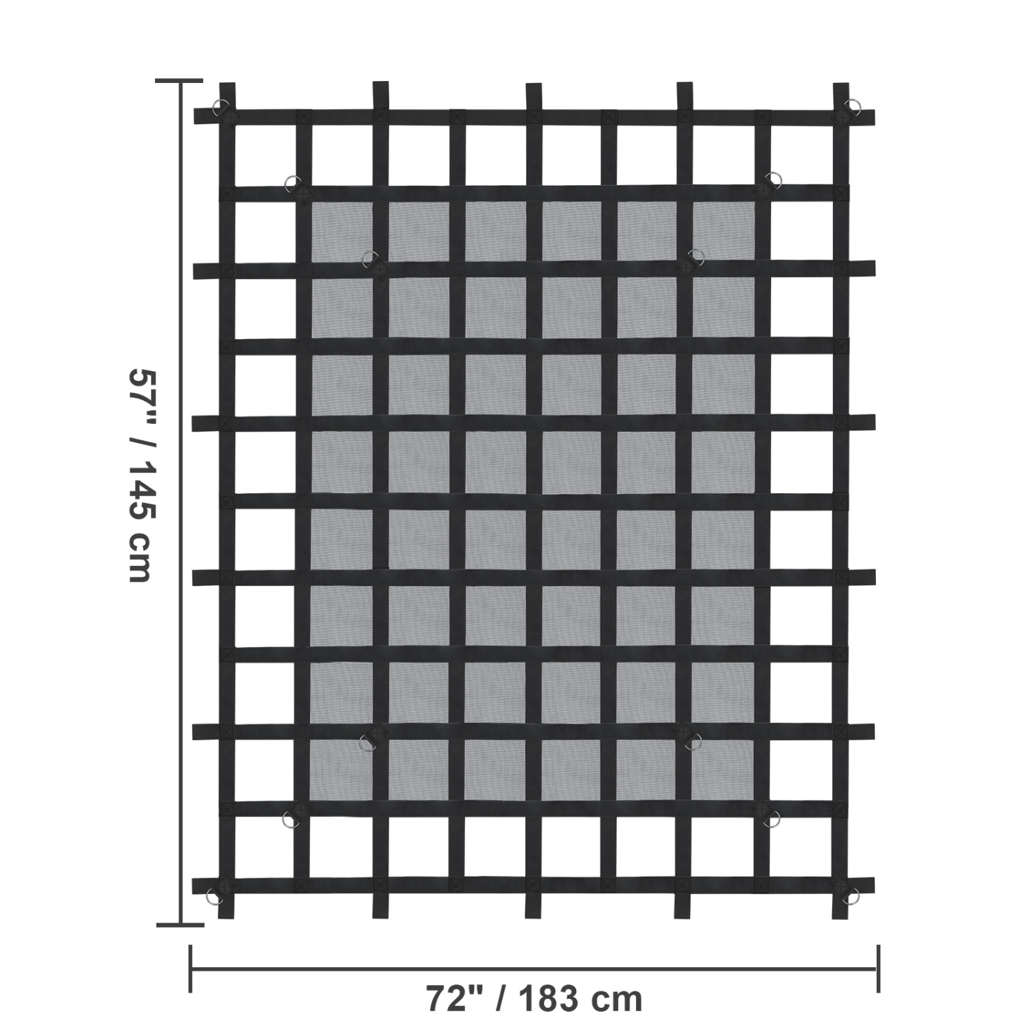 VEVOR 72 in x 57 in Truck Cargo Net for Truck Bed, 4 Adjustable Straps with Carabiners & S-Hooks, Wear-resistant & Weather-proof, Suitable for