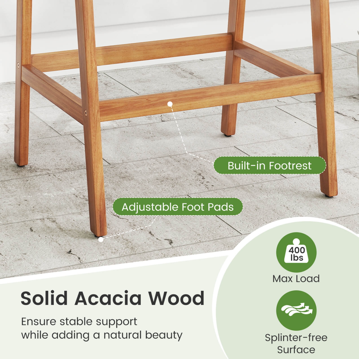 Ensemble de 2 tabourets de bar de patio à hauteur de comptoir de Costway avec coussins de dossier en osier en PE