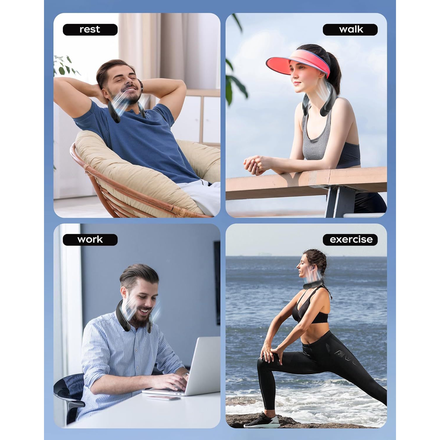 4000&nbsp;mAh rechargeable avec 4 turbos et écran LED, glacière personnelle portative, cadeau élégant pour le gym, les voyages et le bureau