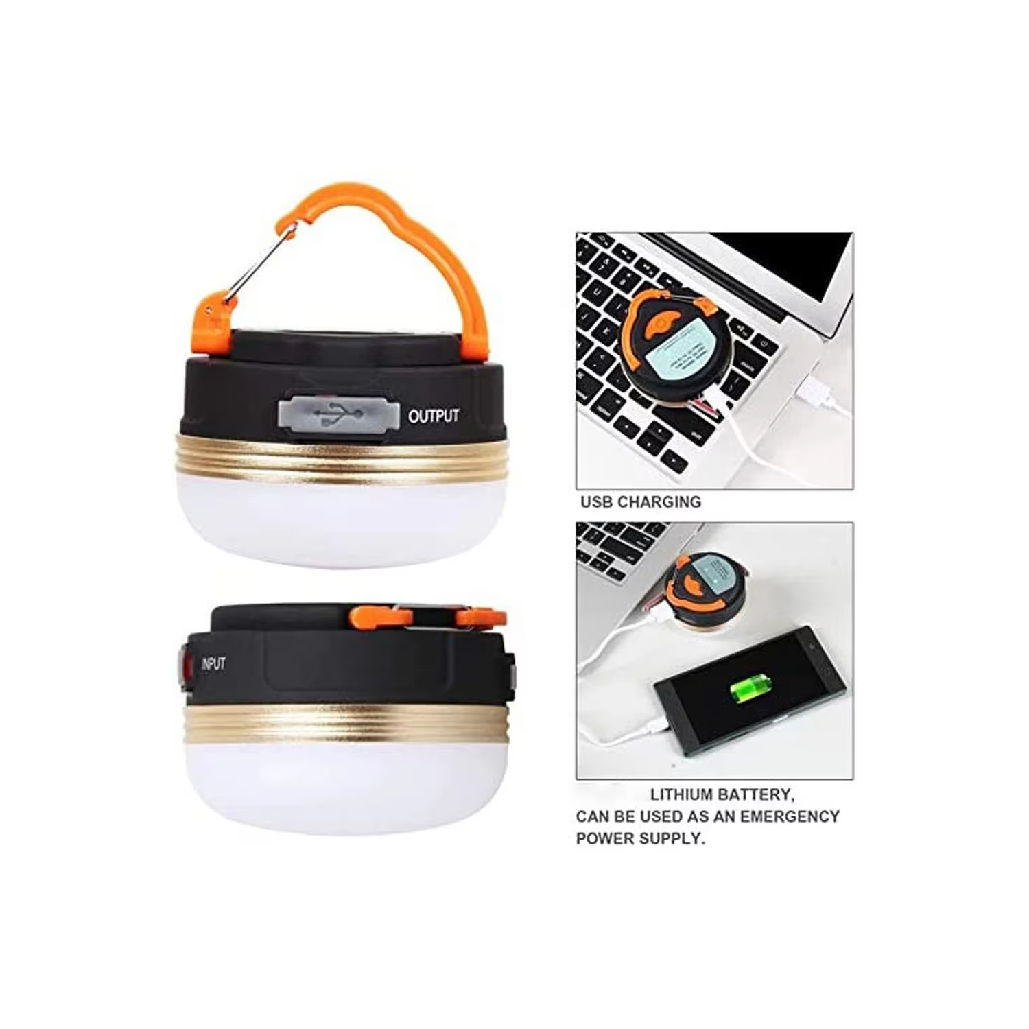 2 LED Camping Lantern, Rechargeable Portable Tent Light, Adjustable Light Modes, Electric Lantern Flashlight for