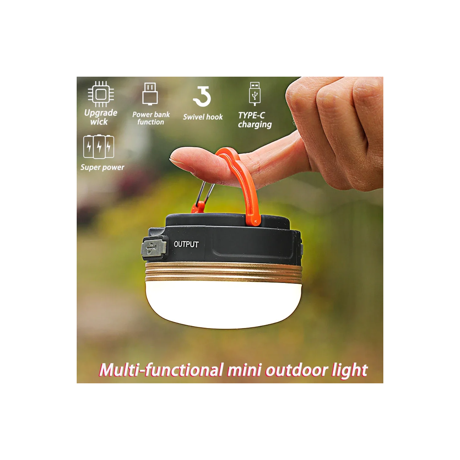 2 LED Camping Lantern, Rechargeable Portable Tent Light, Adjustable Light Modes, Electric Lantern Flashlight for