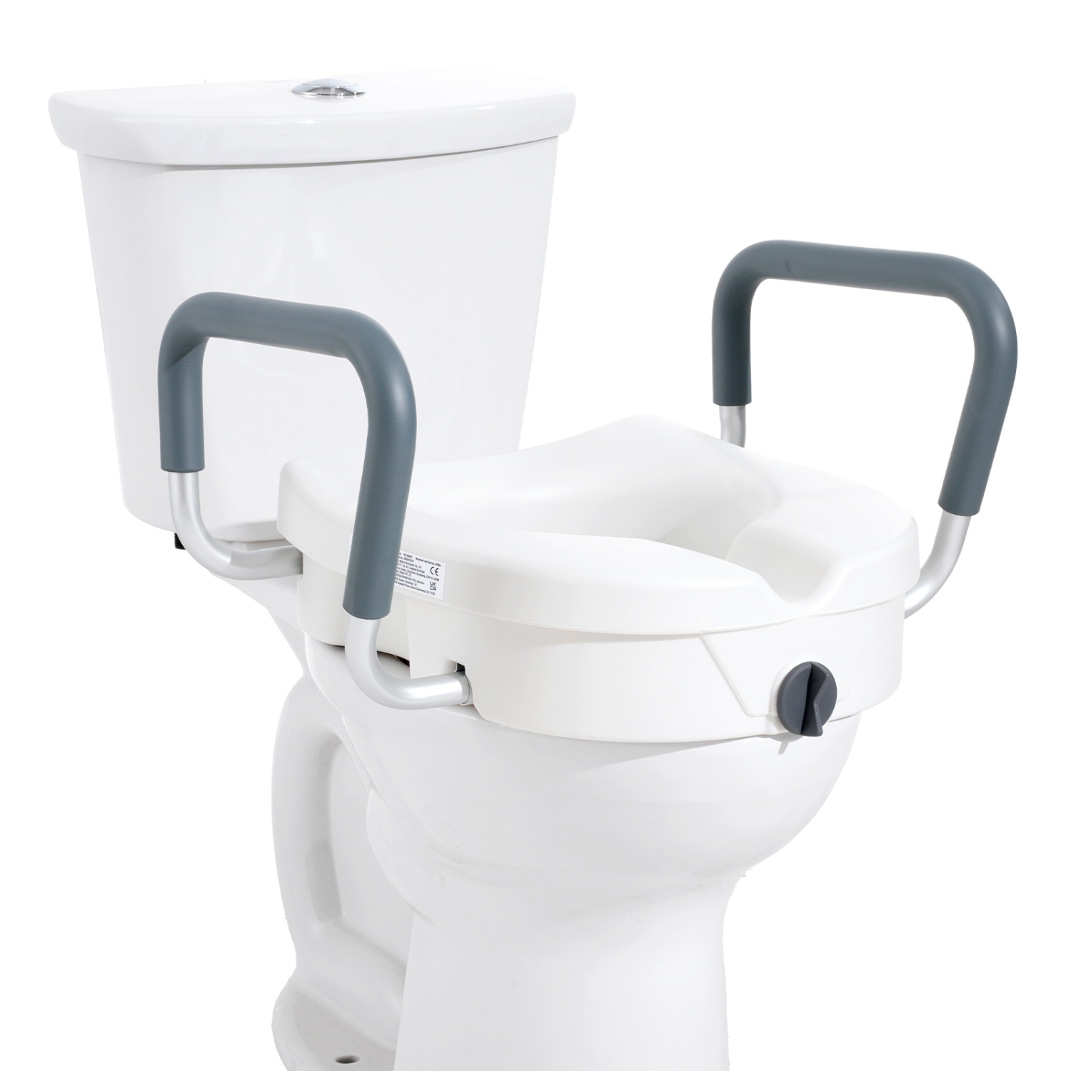 VEVOR Raised Toilet Seat, 5" Height Raised, 350 lbs Weight Capacity, for Round and Elongated Toilet, Twist Lock Installation,19.1"-21.7" Adjustable
