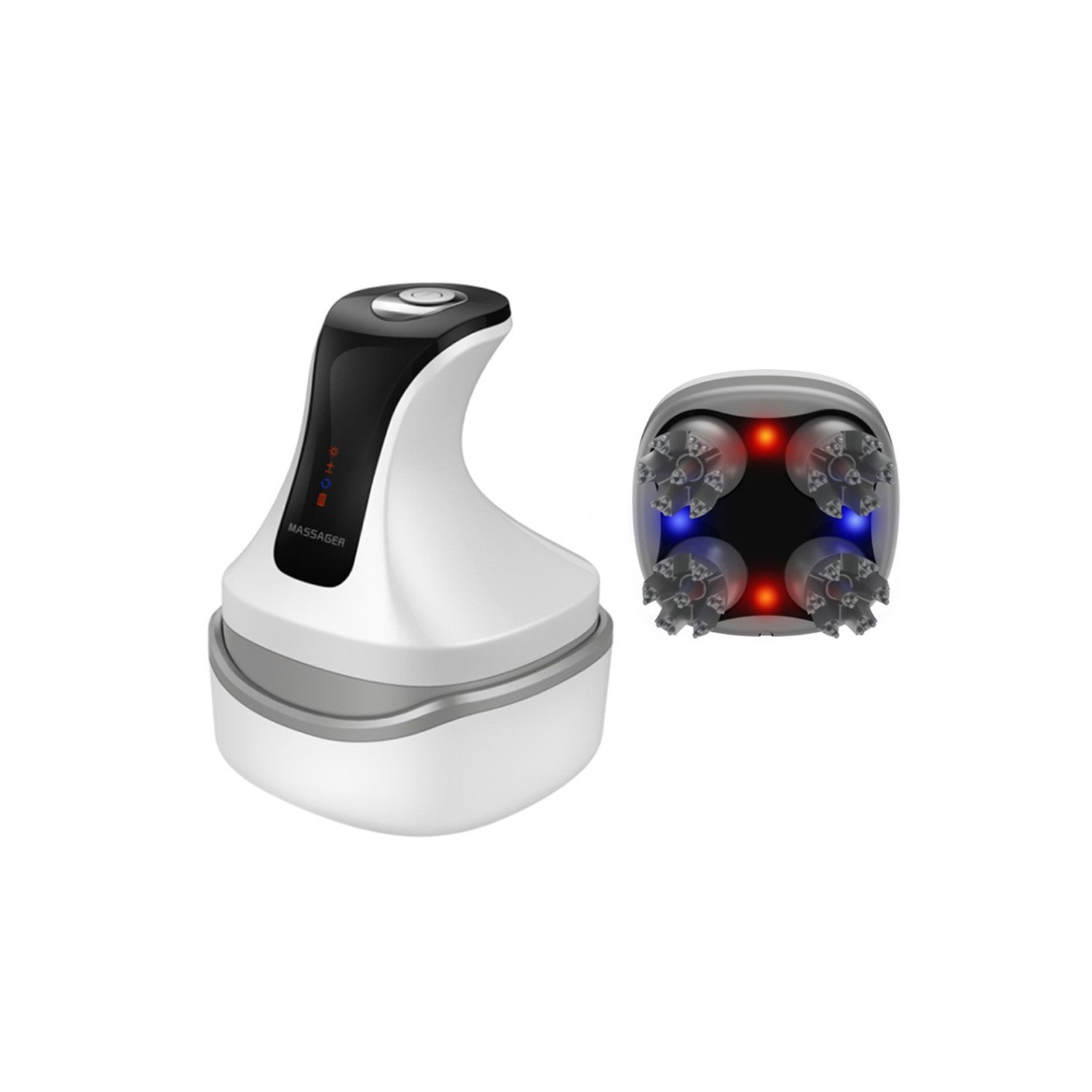 Hair scalp massager,Electric Scalp Massager, Waterproof Head Massager Scalp Stress Relax with Red and Blue Light